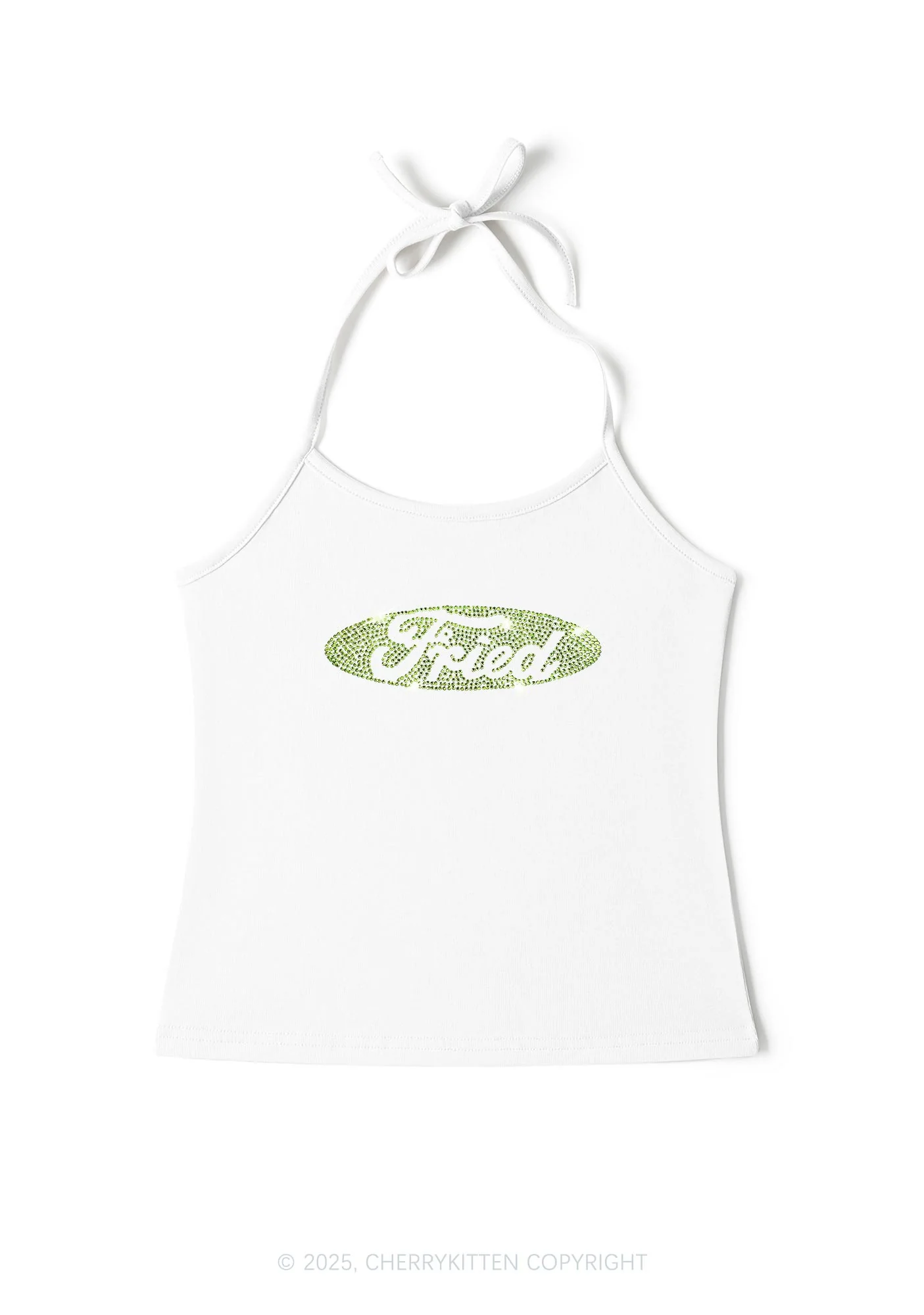 Rhinestone Fried Y2K Halter Neck Cami Cherrykitten - Image 3