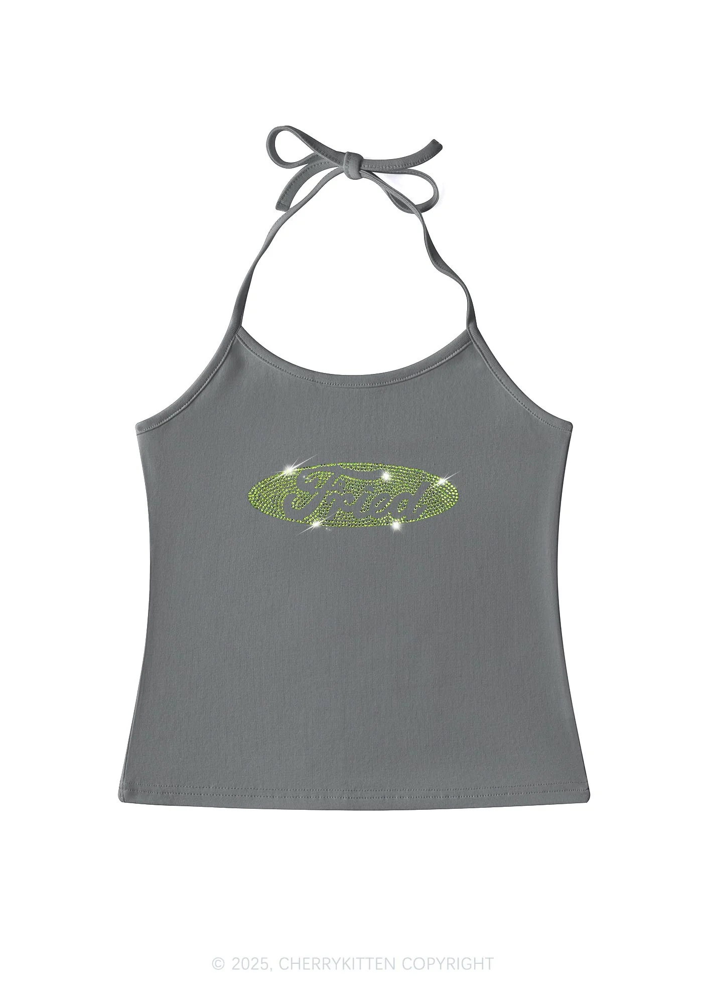 Rhinestone Fried Y2K Halter Neck Cami Cherrykitten - Image 8