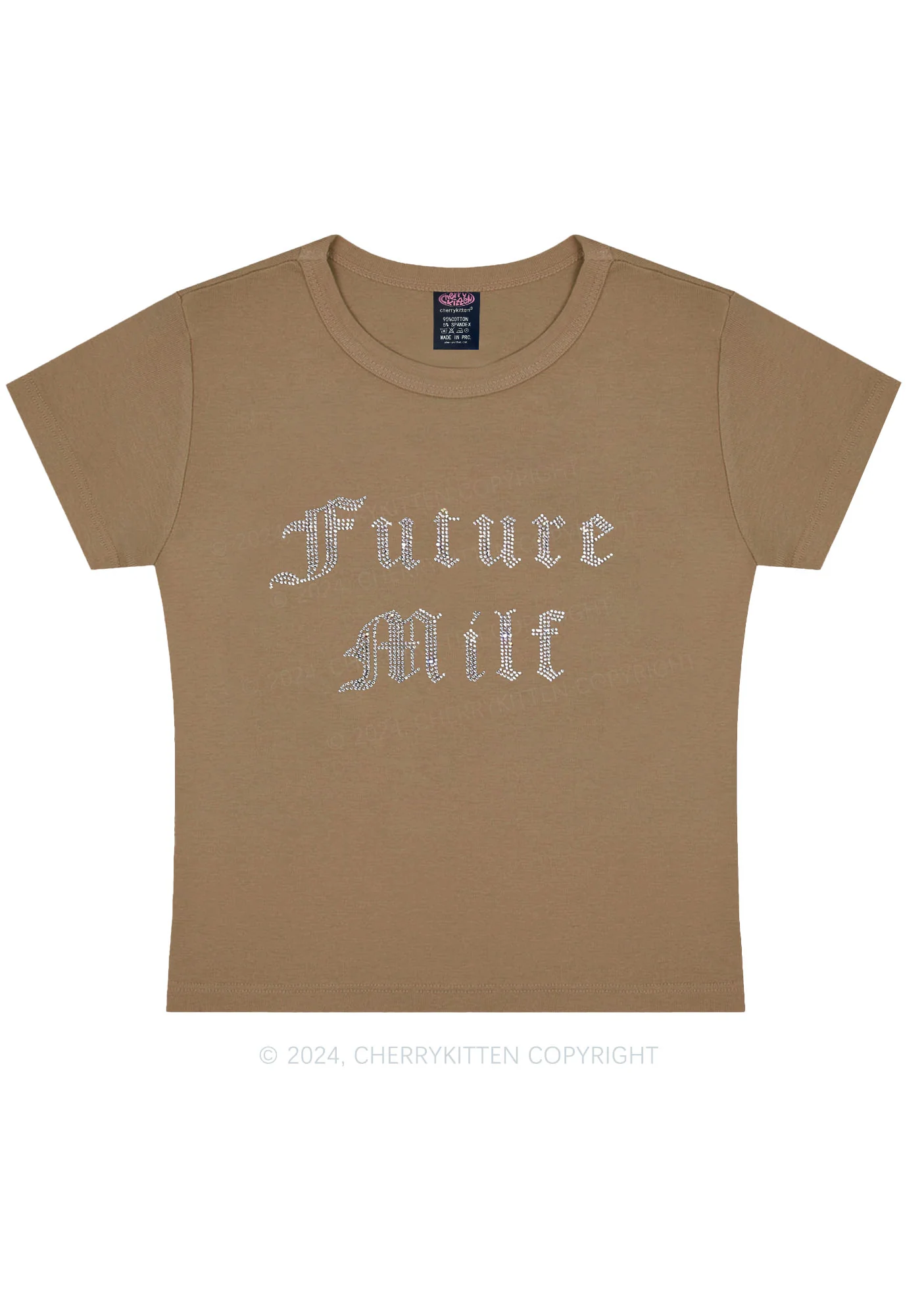 Rhinestone Future Mxxf Y2K Baby Tee Cherrykitten - Image 11