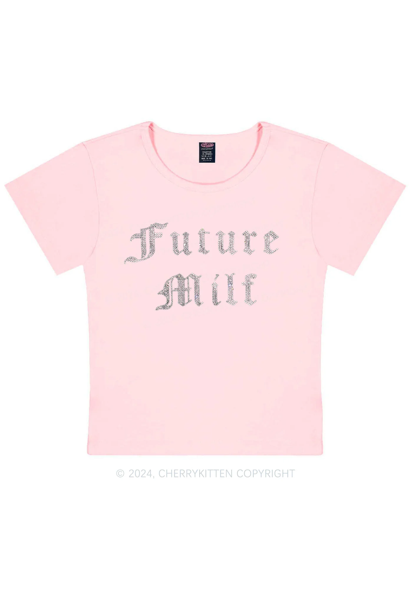 Rhinestone Future Mxxf Y2K Baby Tee Cherrykitten - Image 12