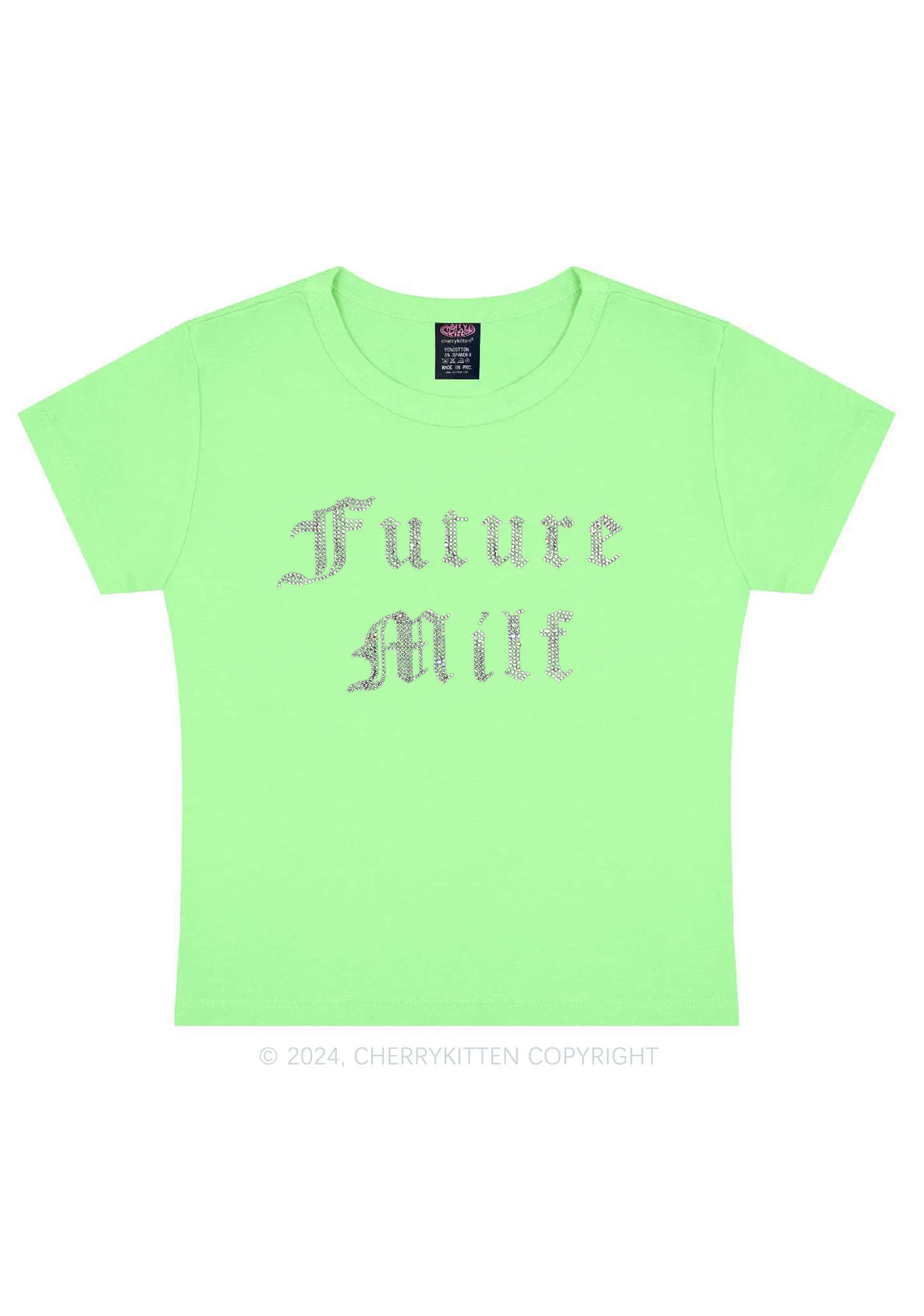 Rhinestone Future Mxxf Y2K Baby Tee Cherrykitten - Image 13