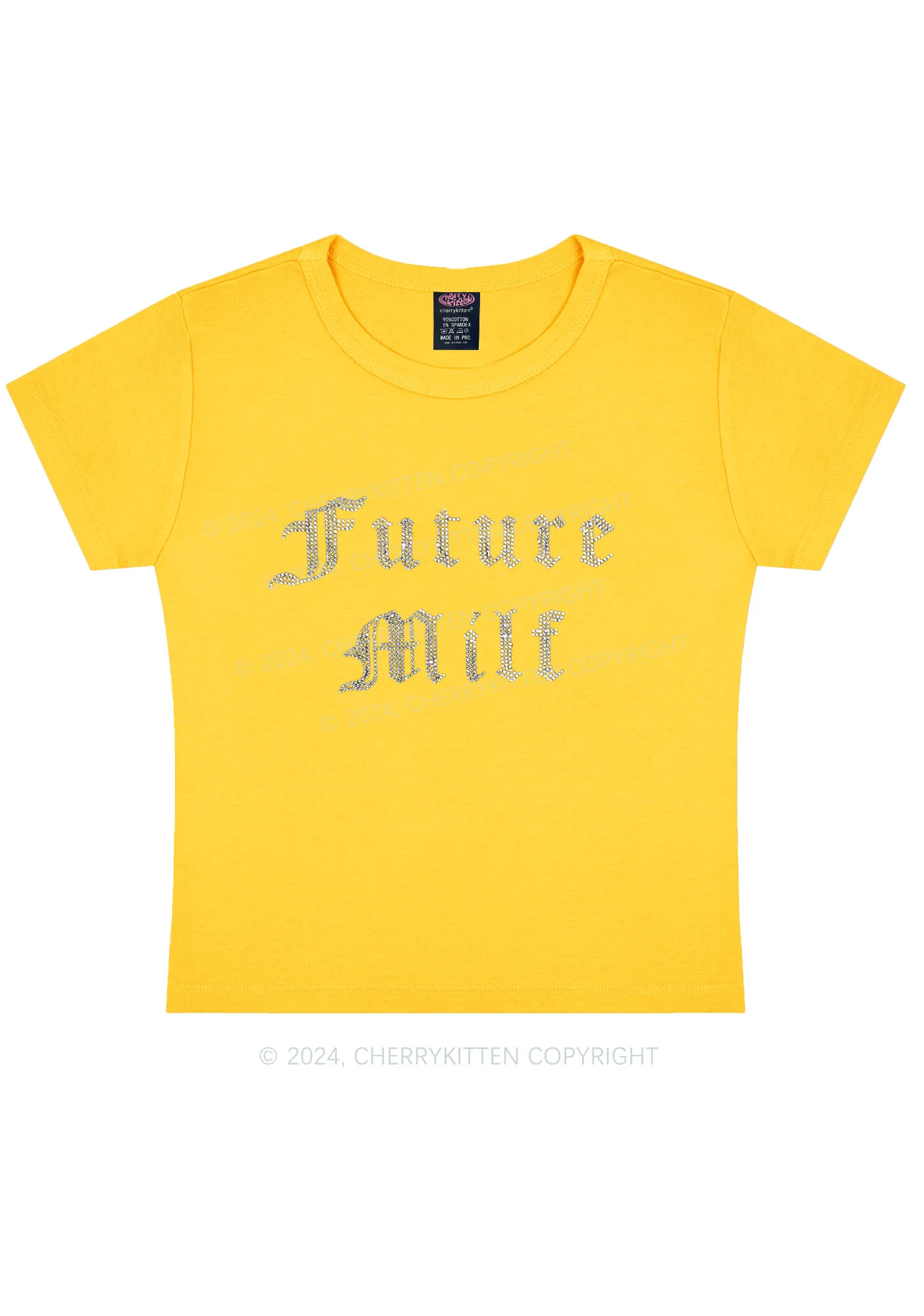 Rhinestone Future Mxxf Y2K Baby Tee Cherrykitten - Image 7