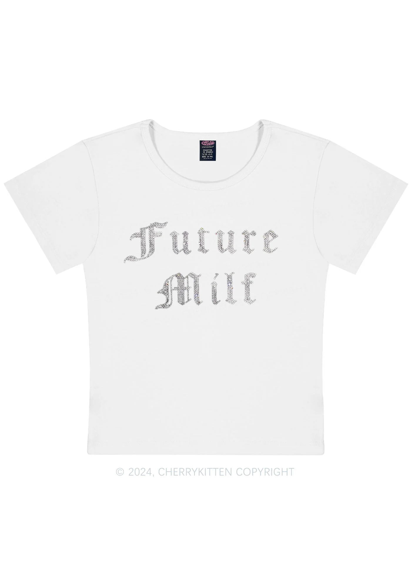Rhinestone Future Mxxf Y2K Baby Tee Cherrykitten - Image 9
