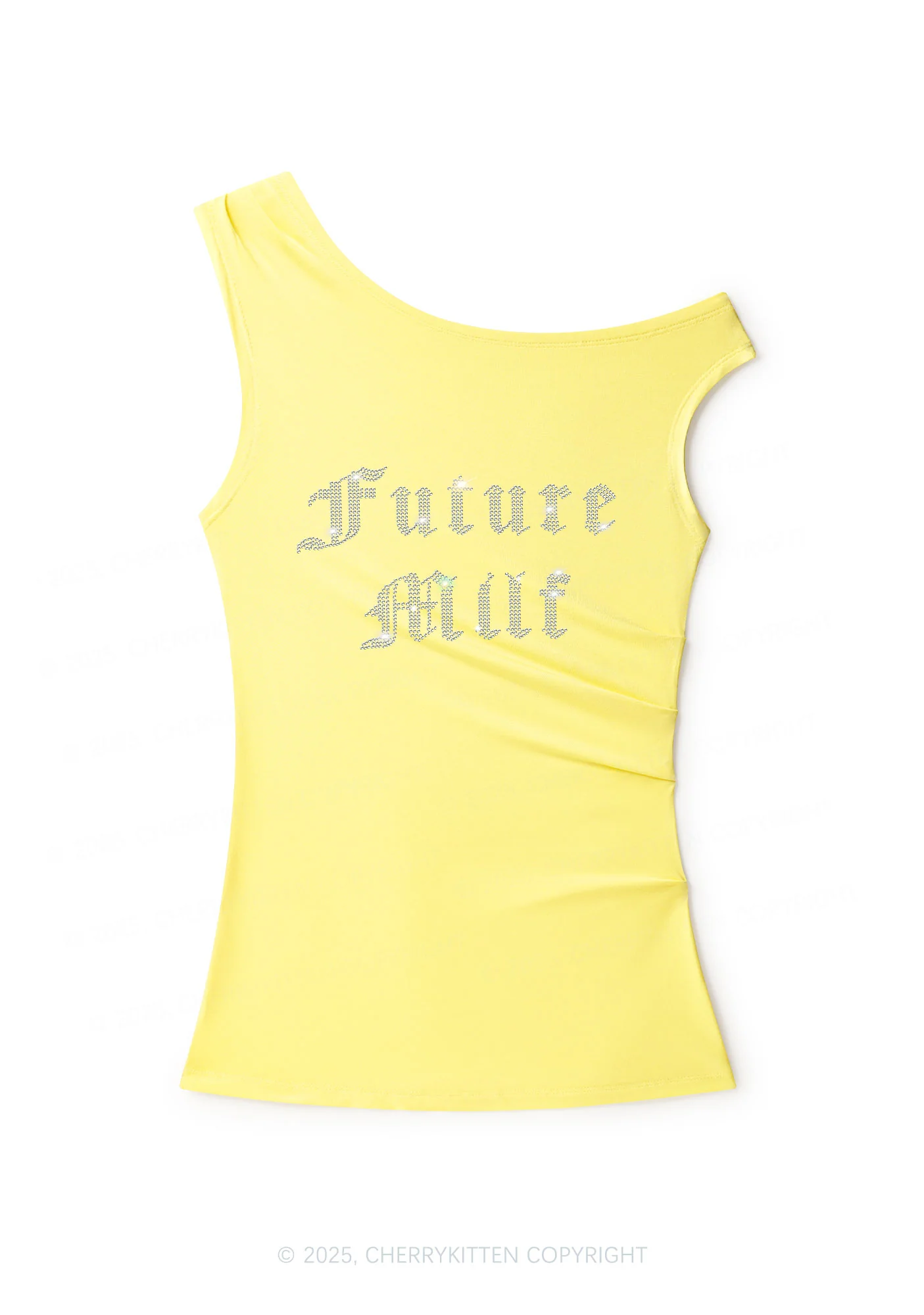 Rhinestone Future Mxxf Y2K Off Shoulder Tank Top Cherrykitten - Image 2