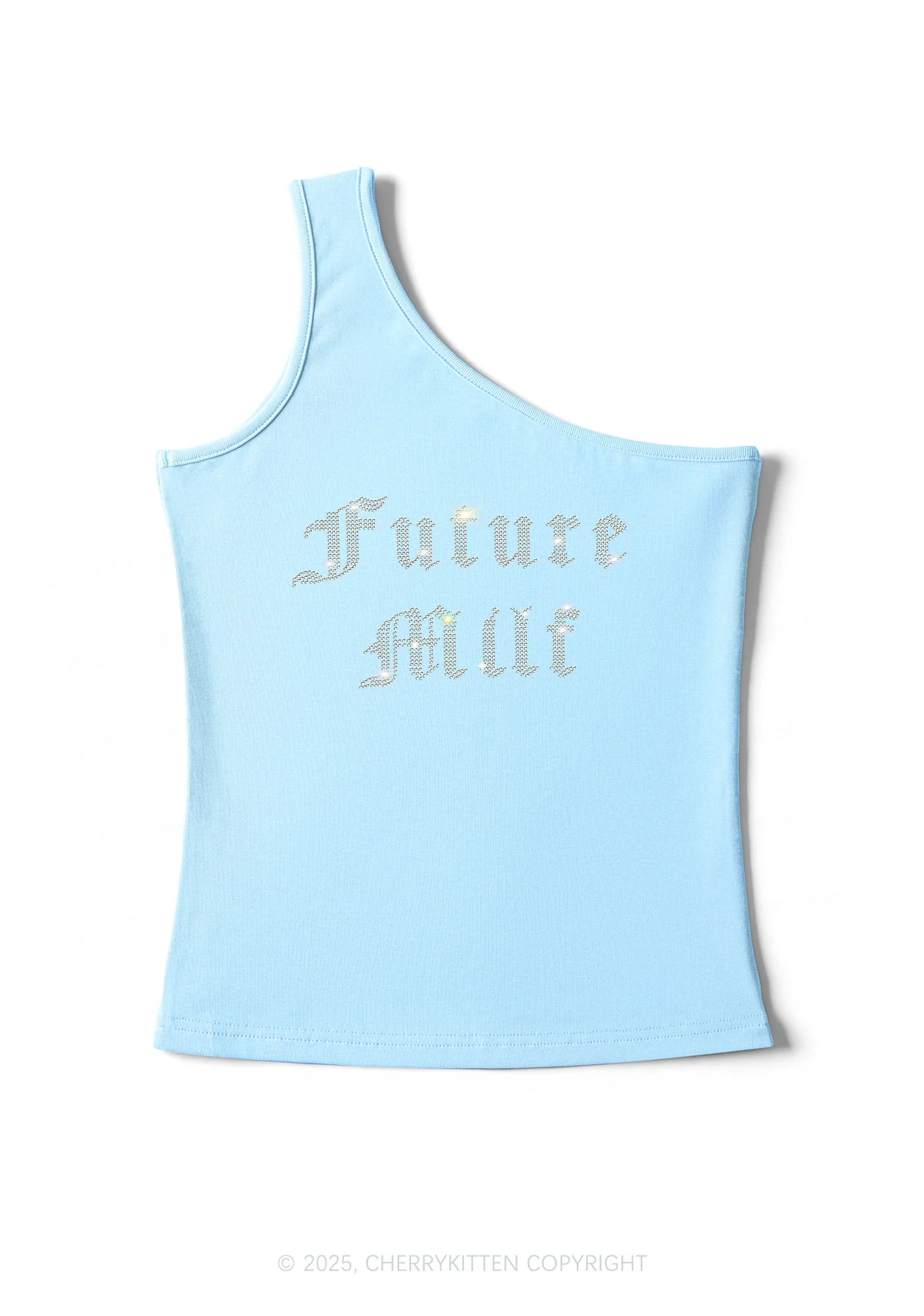 Rhinestone Future Mxxf Y2K One Shoulder Tank Top Cherrykitten - Image 5