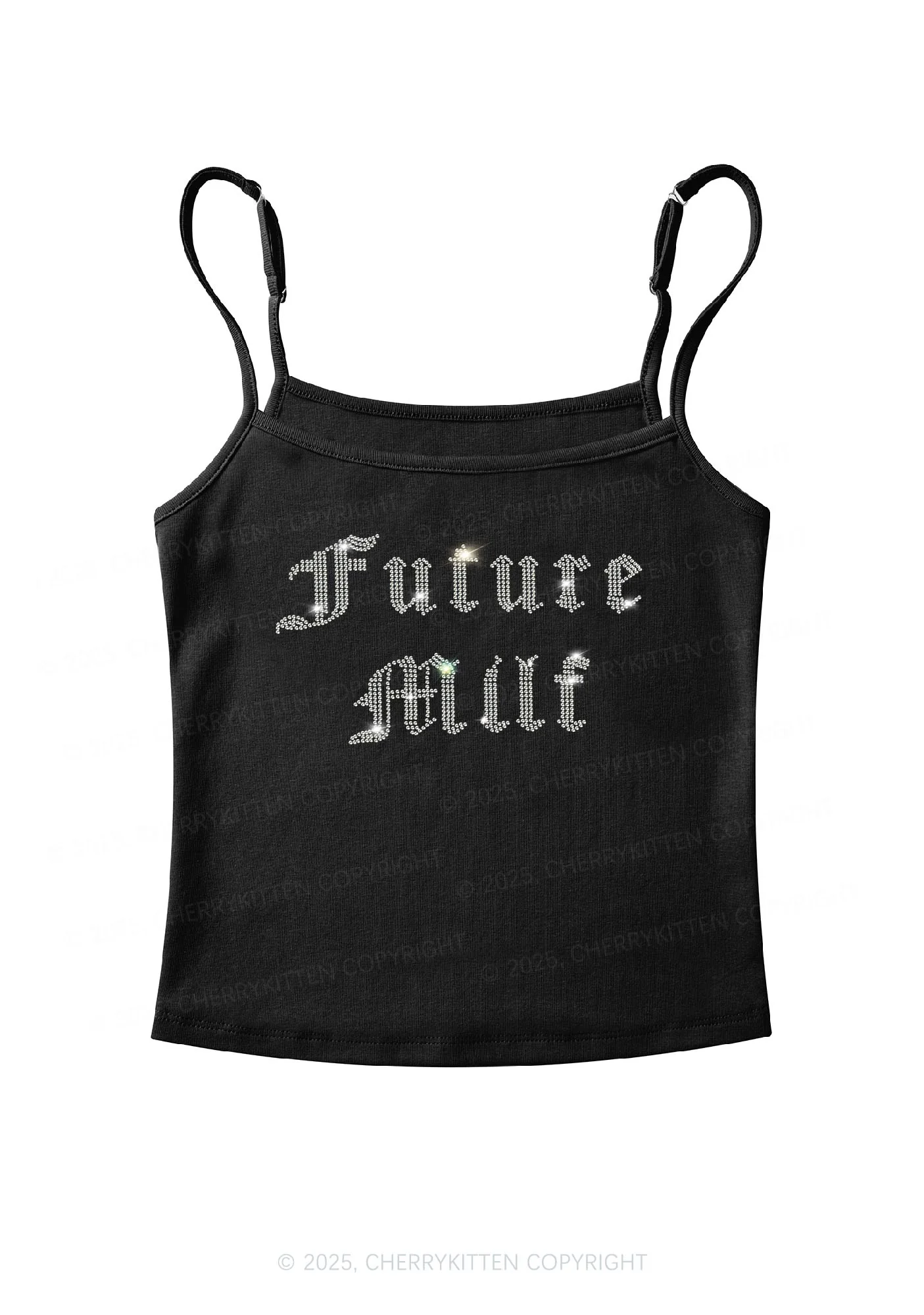Rhinestone Future Mxxf Y2K Spaghetti Strap Cami Cherrykitten - Image 3