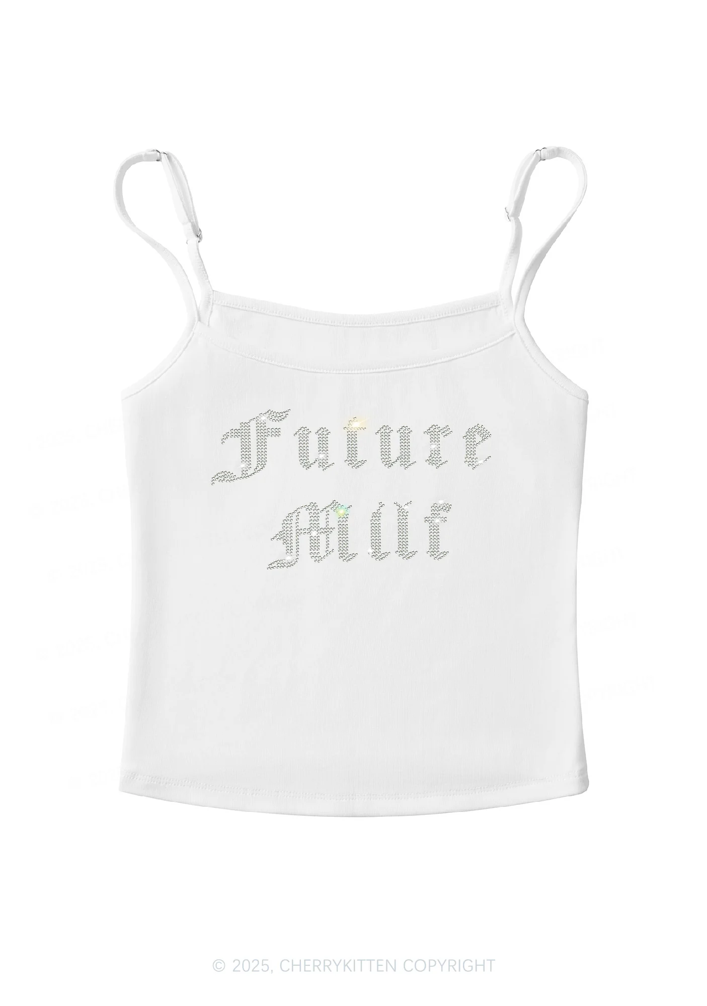 Rhinestone Future Mxxf Y2K Spaghetti Strap Cami Cherrykitten - Image 4