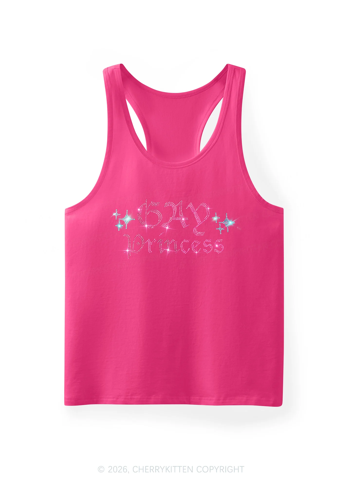 Rhinestone Gay Princess Pride Y2K Men Racerback Tank Top Cherrykitten - Image 11