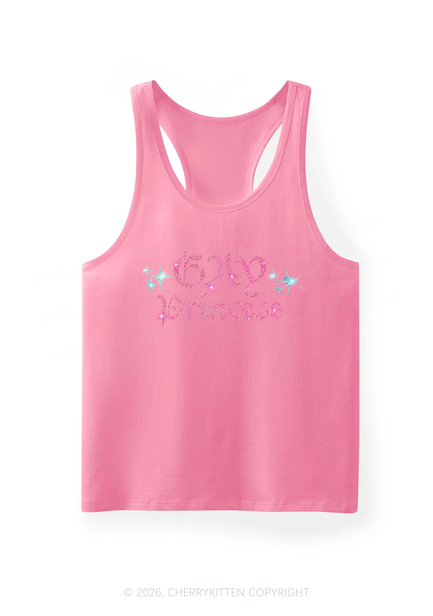 Rhinestone Gay Princess Pride Y2K Men Racerback Tank Top Cherrykitten - Image 12