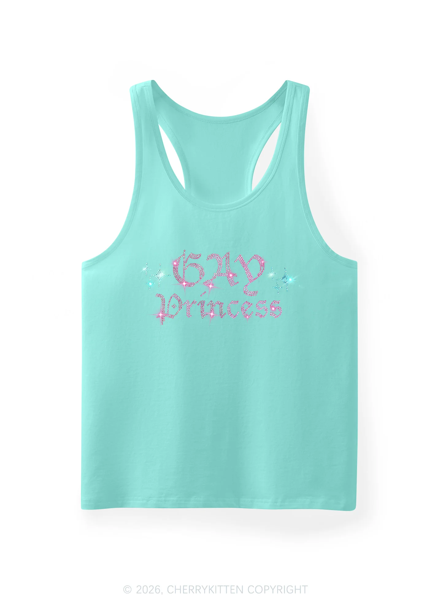 Rhinestone Gay Princess Pride Y2K Men Racerback Tank Top Cherrykitten - Image 6
