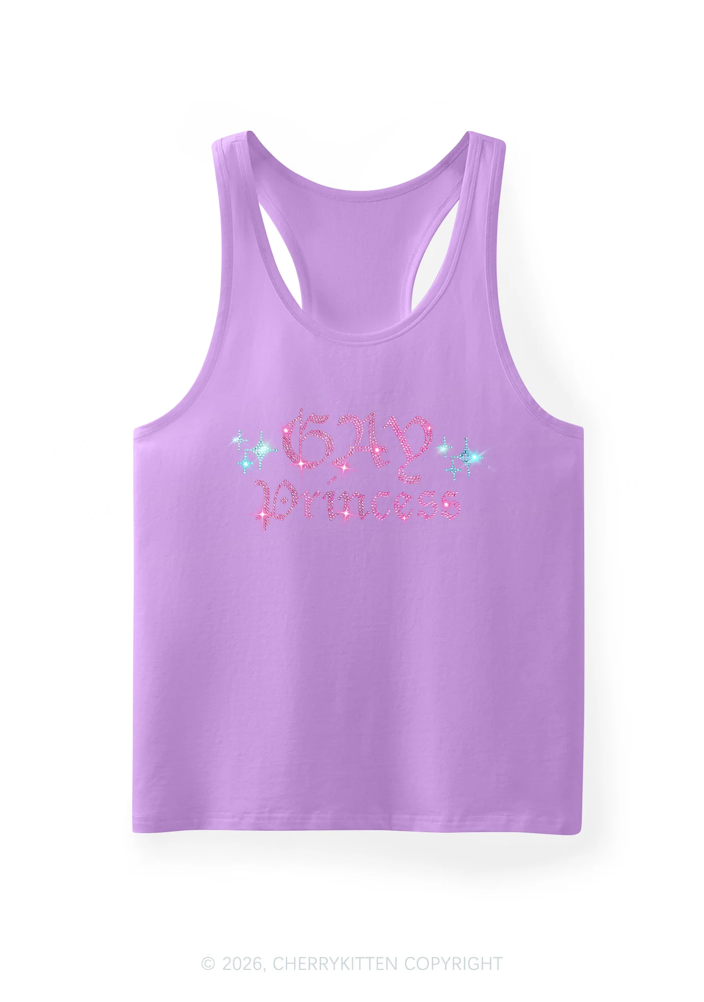 Rhinestone Gay Princess Pride Y2K Men Racerback Tank Top Cherrykitten - Image 9