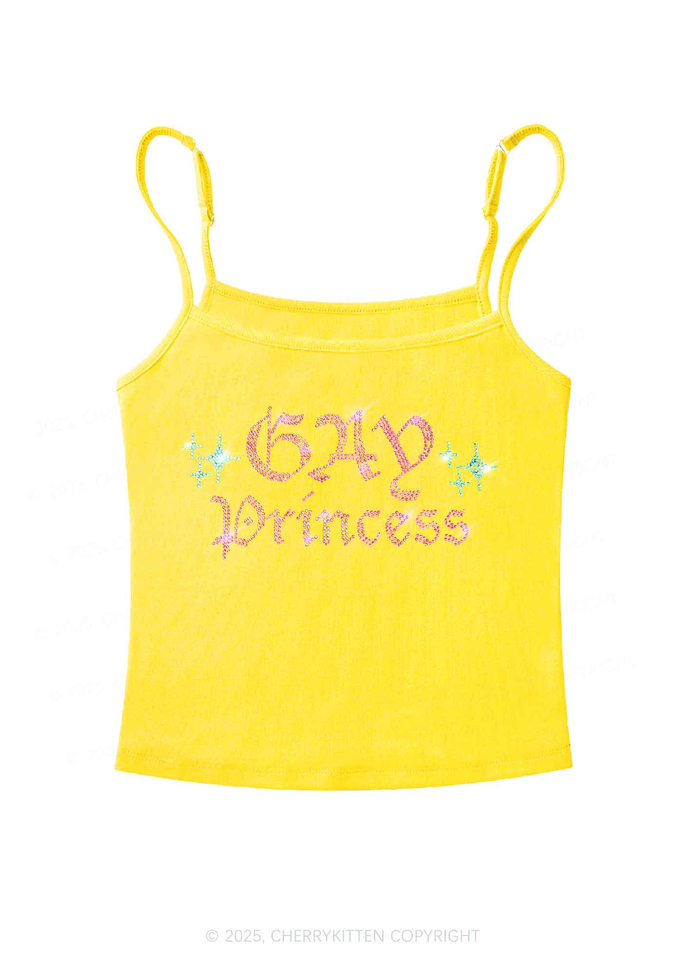 Rhinestone Gay Princess Pride Y2K Spaghetti Strap Cami Cherrykitten - Image 6