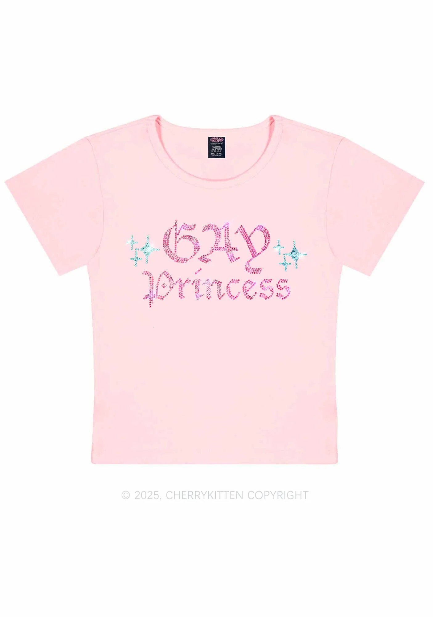 Rhinestone Gay Princess Y2K Baby Tee Cherrykitten - Image 10