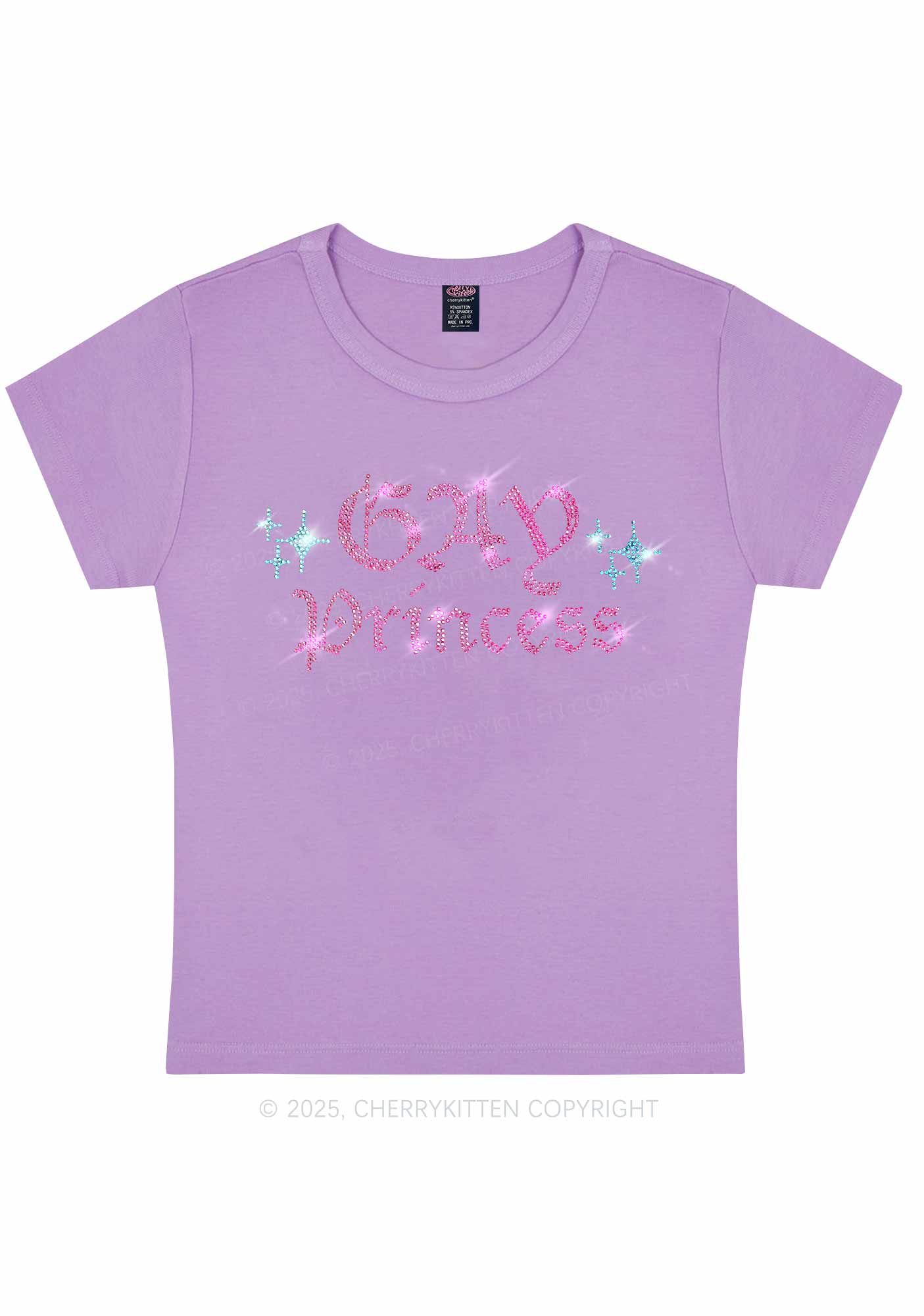 Rhinestone Gay Princess Y2K Baby Tee Cherrykitten - Image 5