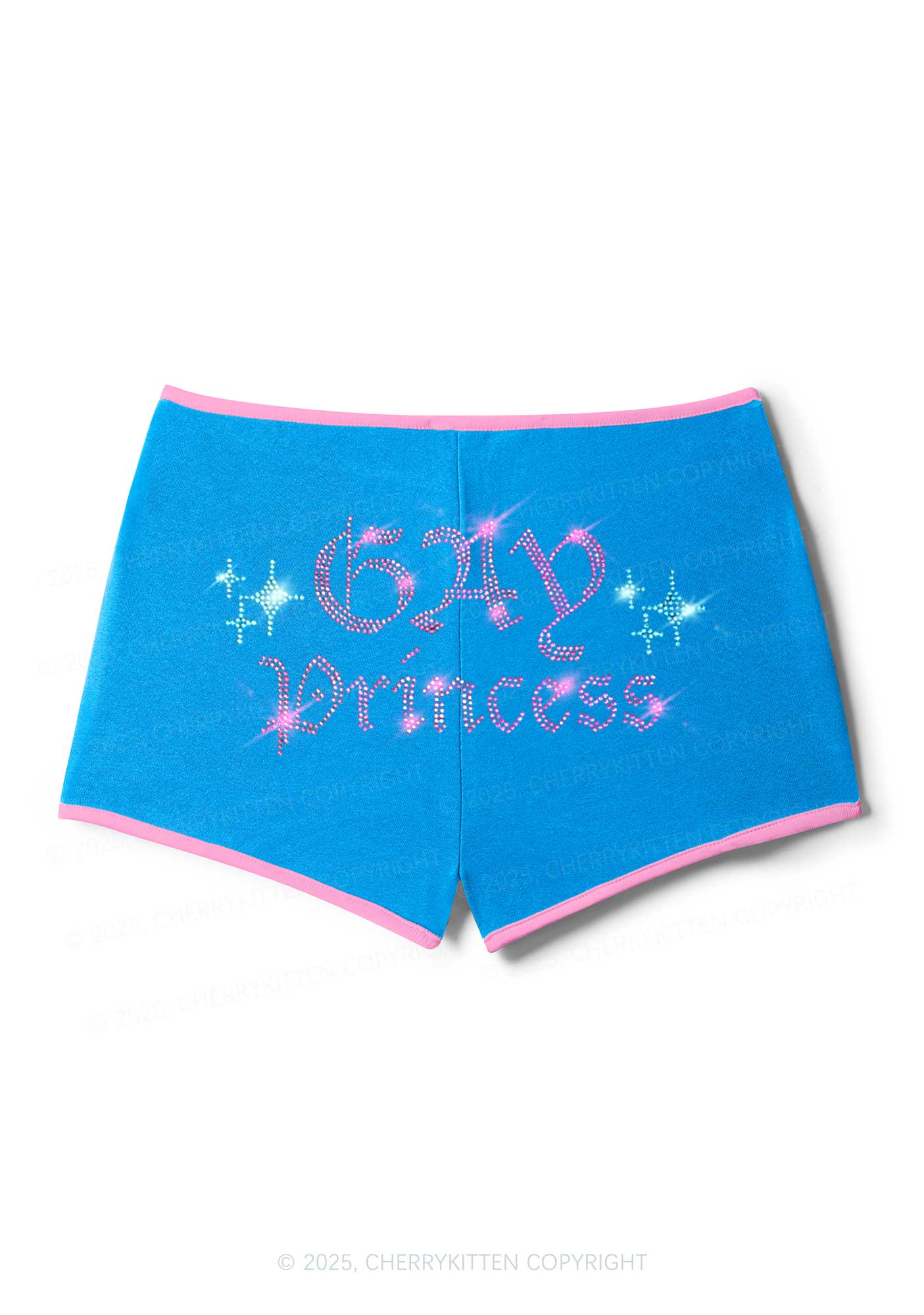 Rhinestone Gay Princess Pride Y2K Booty Shorts Cherrykitten - Image 3