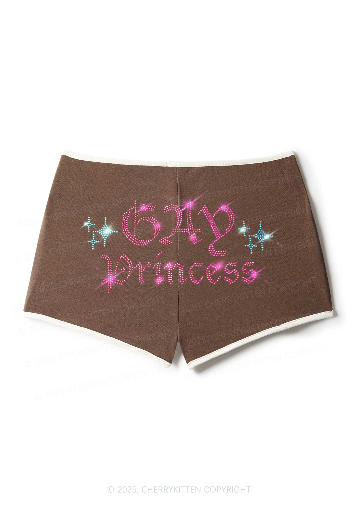 Rhinestone Gay Princess Pride Y2K Booty Shorts Cherrykitten - Image 5