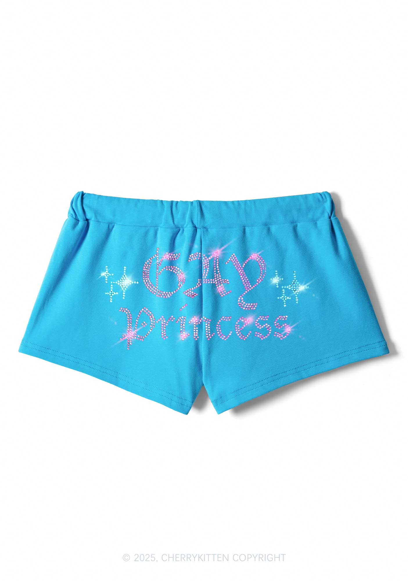 Rhinestone Gay Princess Pride Y2K Drawstring Mini Shorts Cherrykitten - Image 3