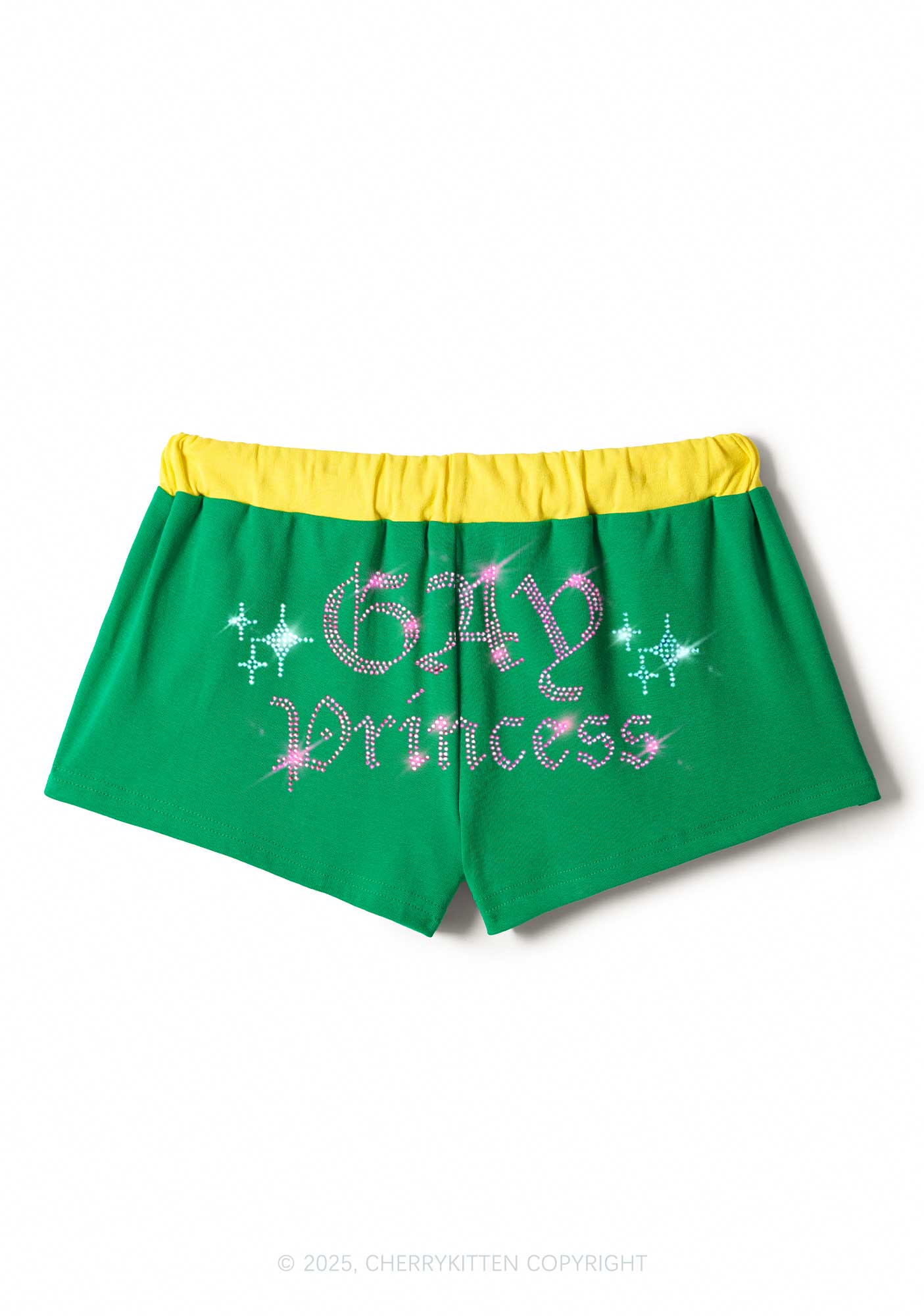 Rhinestone Gay Princess Pride Y2K Drawstring Mini Shorts Cherrykitten - Image 4