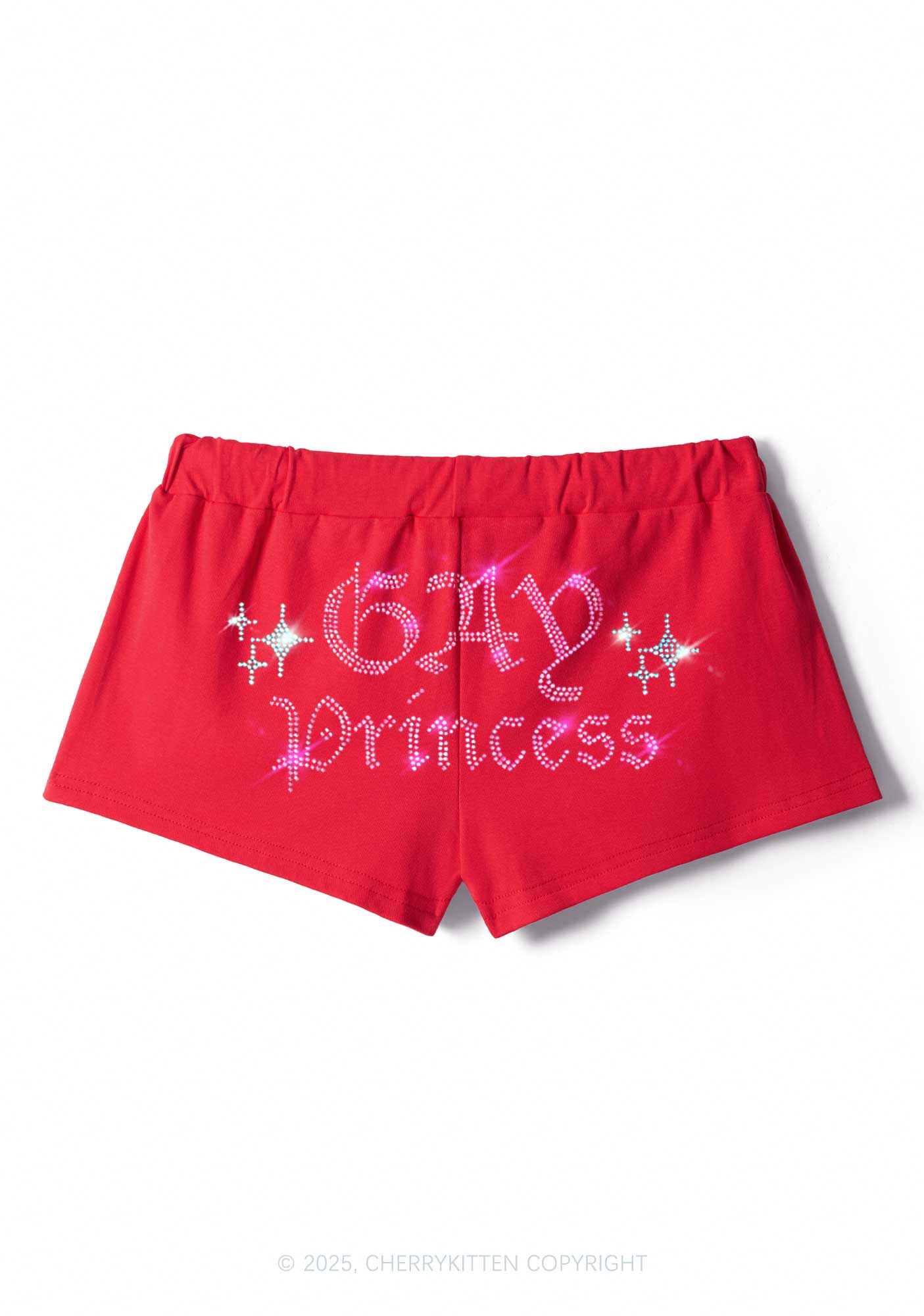 Rhinestone Gay Princess Pride Y2K Drawstring Mini Shorts Cherrykitten - Image 5