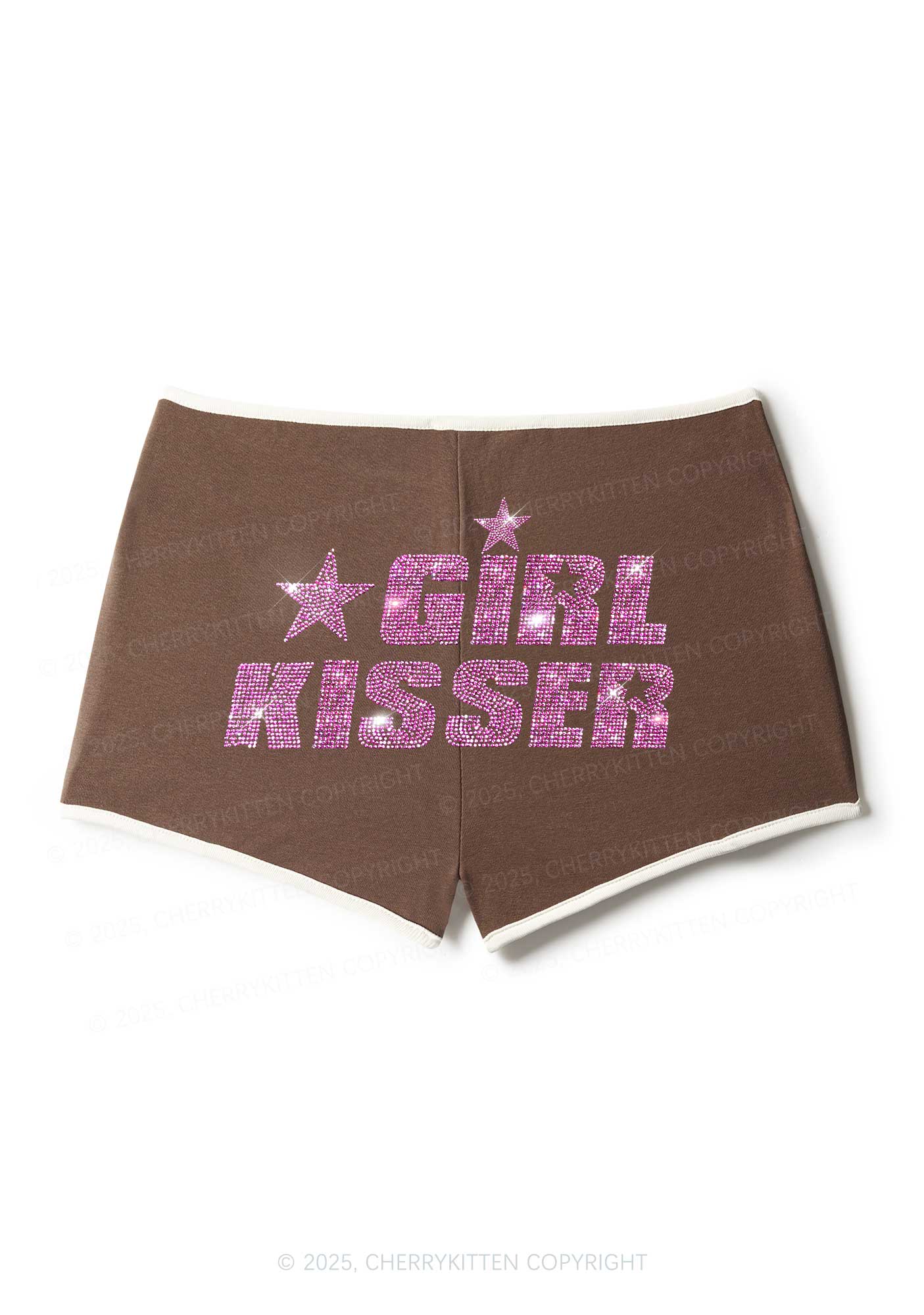 Rhinestone Girl kisser Pride Y2K Booty Shorts Cherrykitten - Image 4