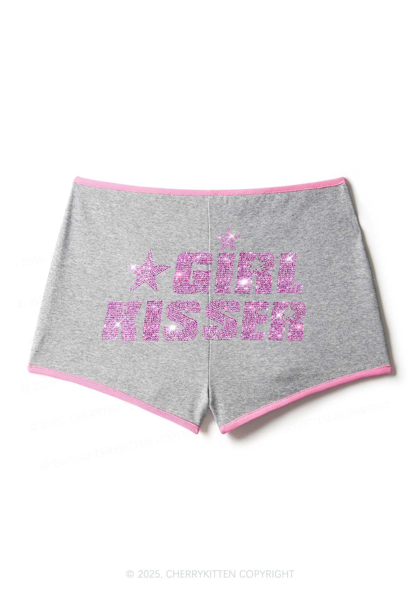 Rhinestone Girl kisser Pride Y2K Booty Shorts Cherrykitten - Image 6