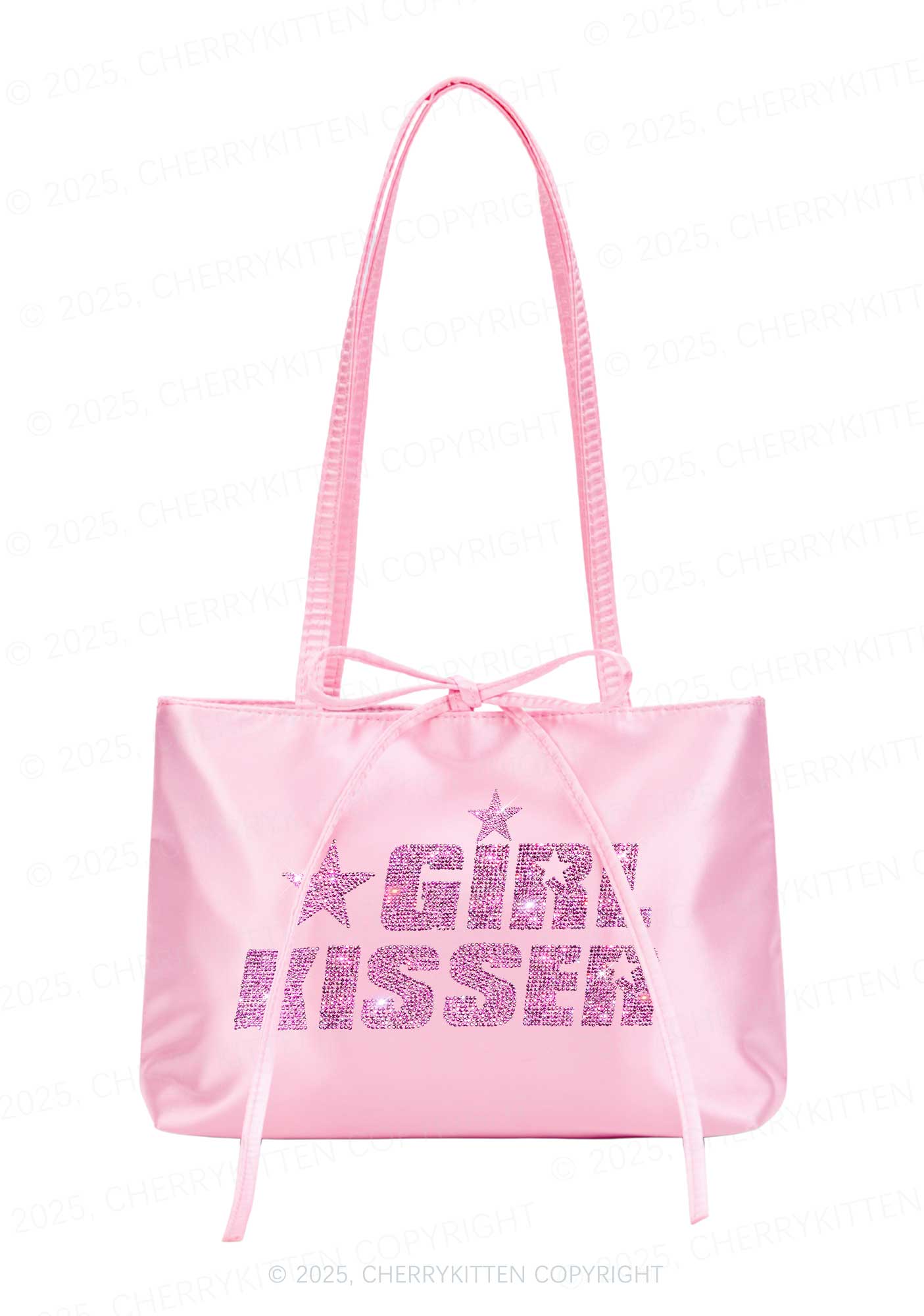 Rhinestone Girl kisser Pride Y2K Satin Bags Cherrykitten - Image 2