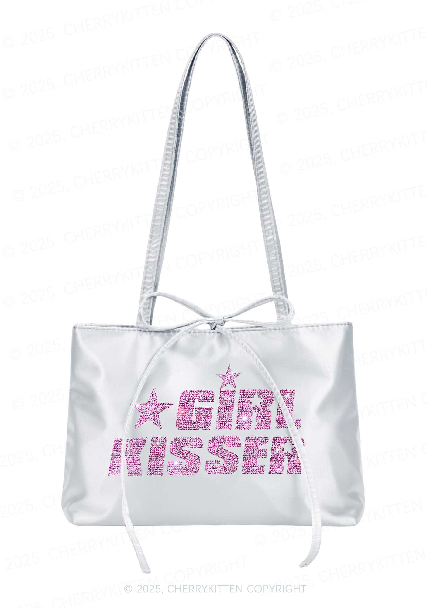 Rhinestone Girl kisser Pride Y2K Satin Bags Cherrykitten - Image 3