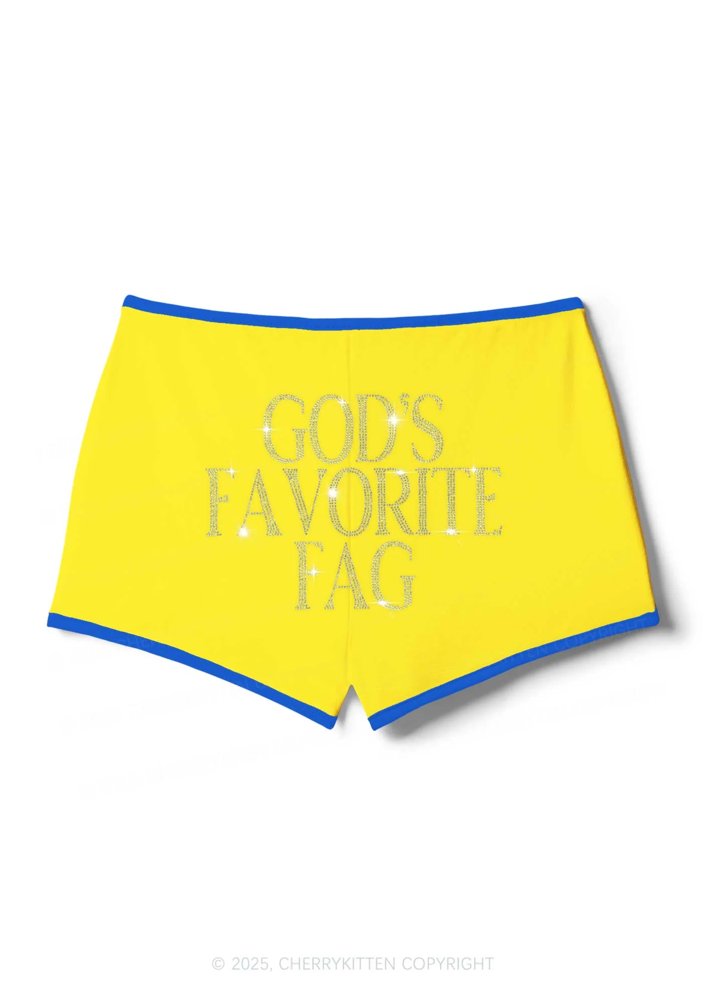 Rhinestone Gods Favorite Fag Pride Y2K Booty Shorts Cherrykitten - Image 5