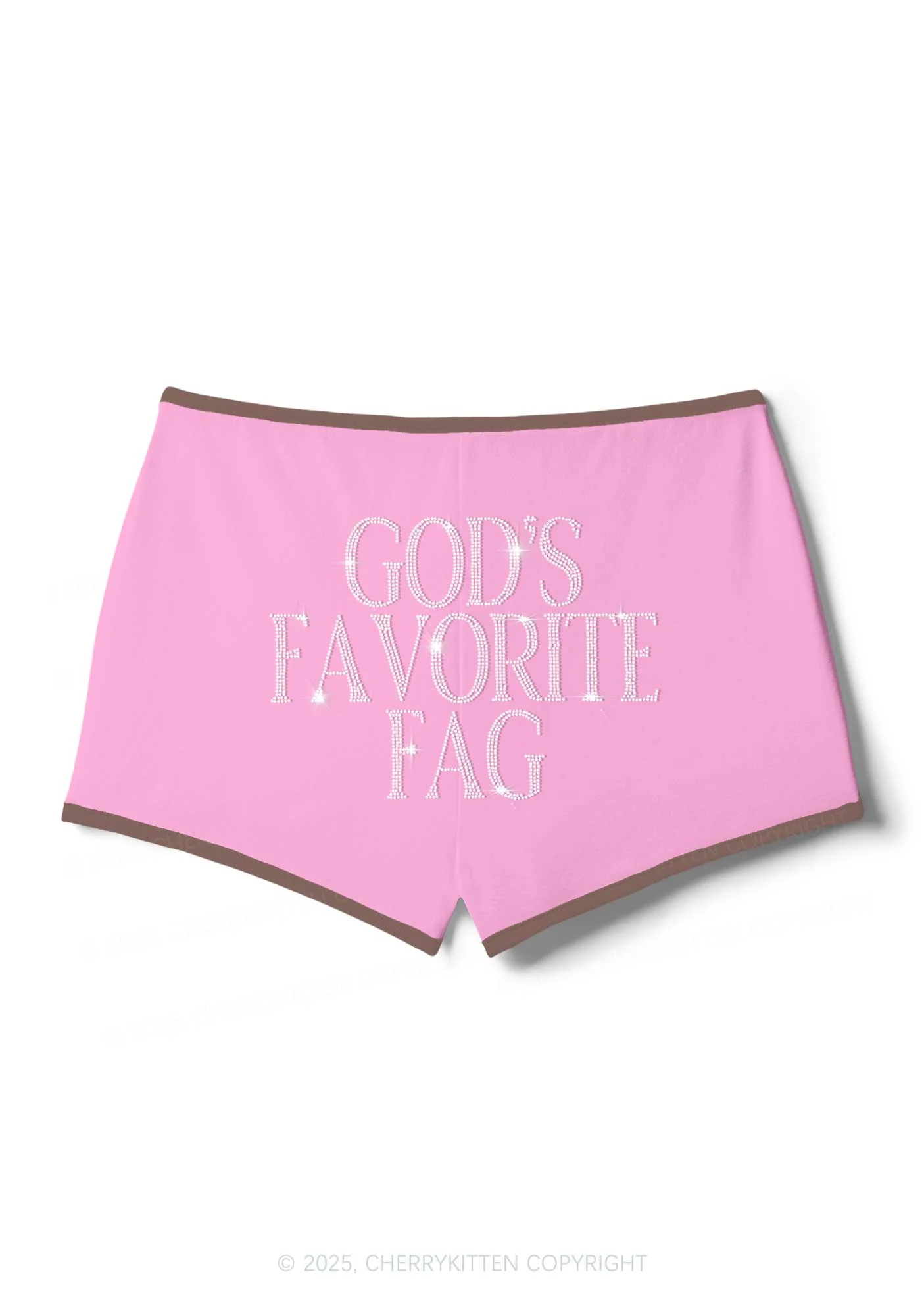 Rhinestone Gods Favorite Fag Pride Y2K Booty Shorts Cherrykitten - Image 7