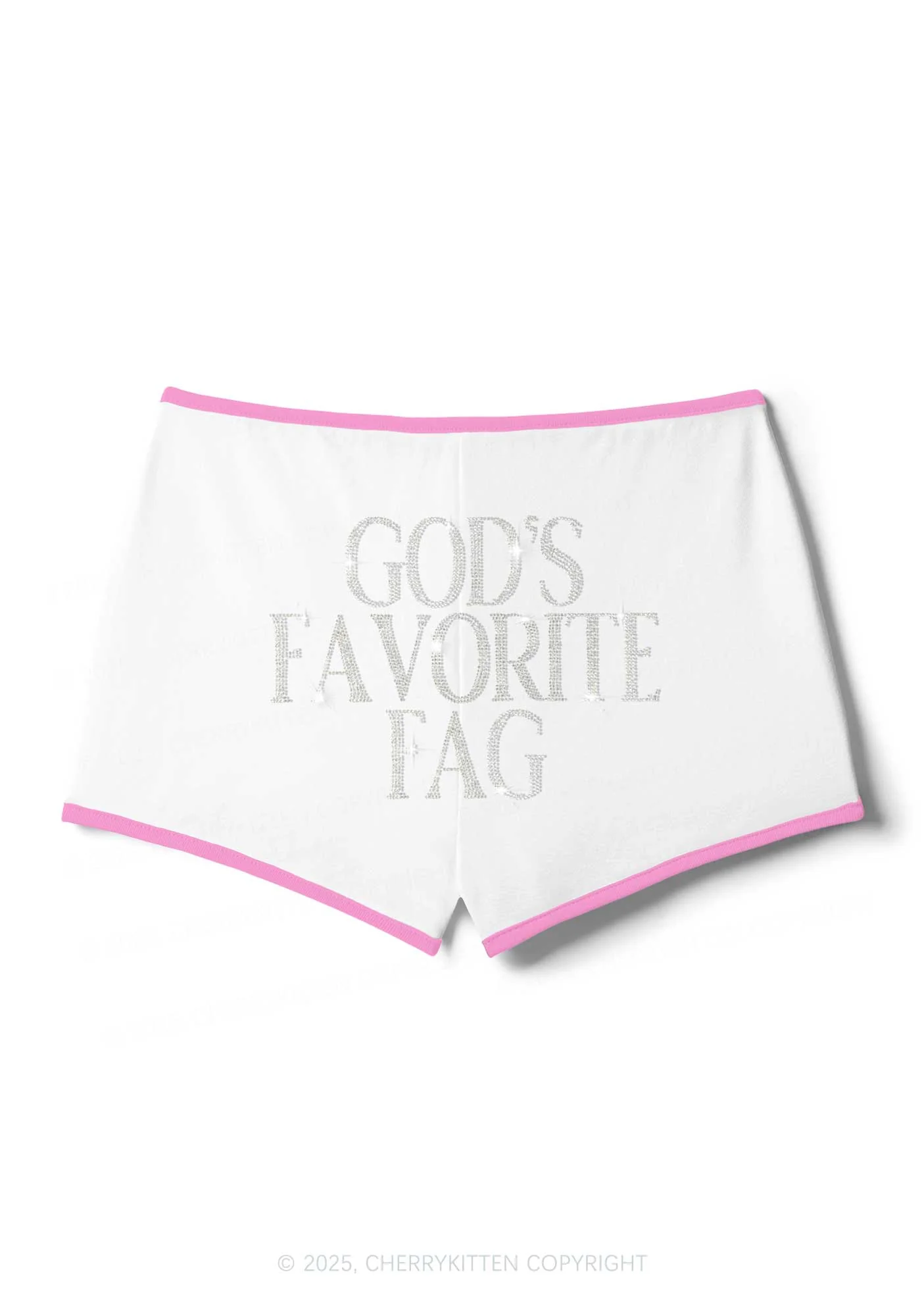 Rhinestone Gods Favorite Fag Pride Y2K Booty Shorts Cherrykitten - Image 8