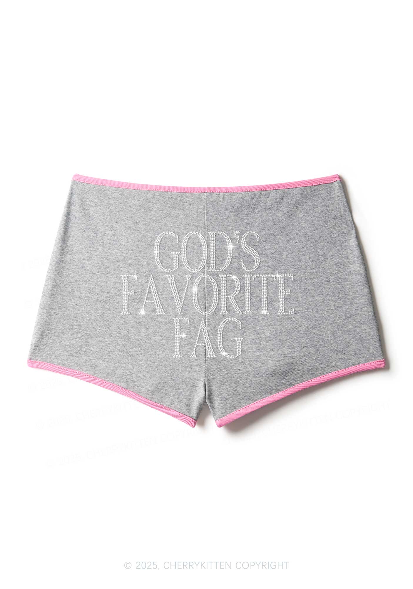 Rhinestone Gods Favorite Fag Pride Y2K Booty Shorts Cherrykitten - Image 9