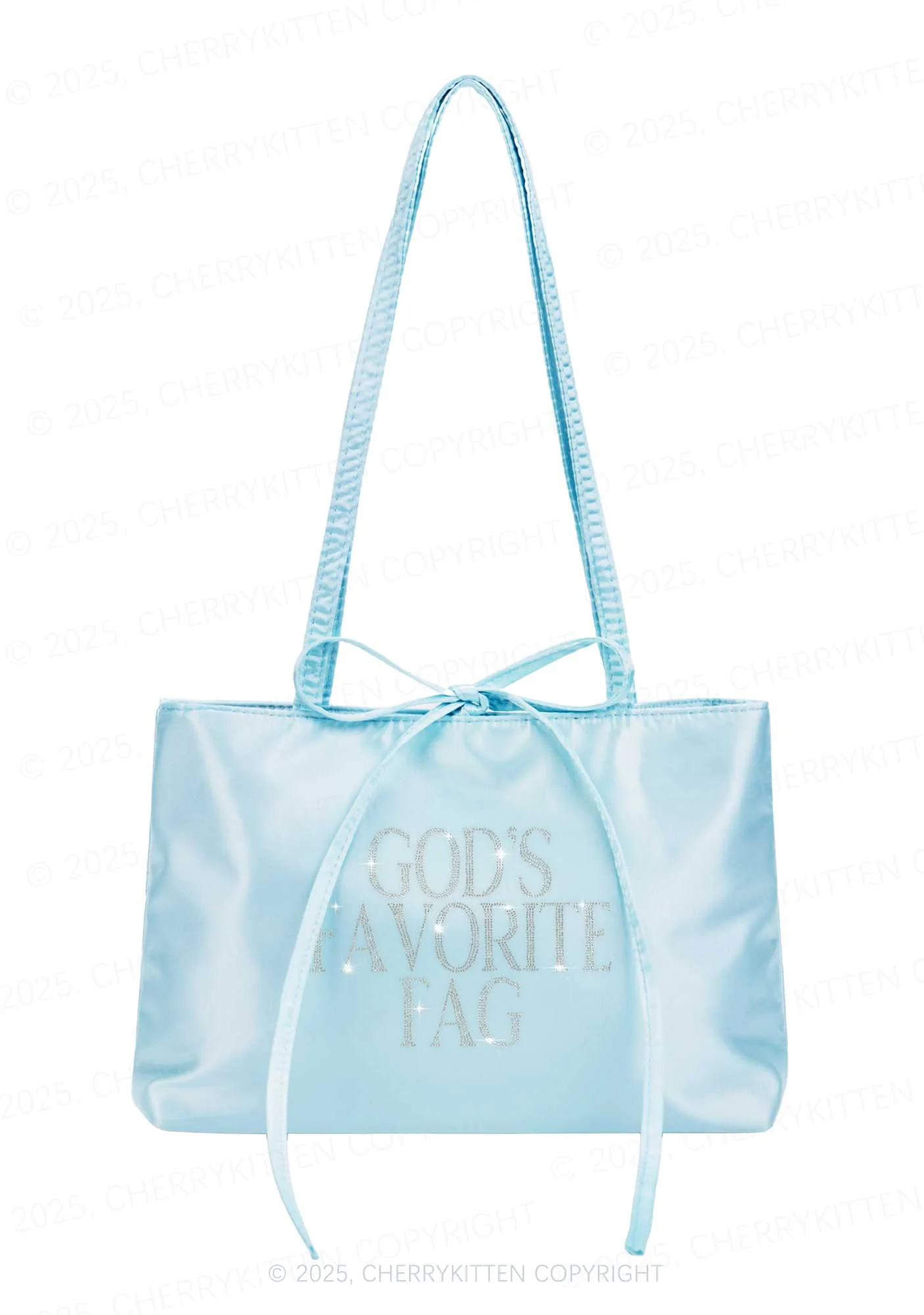 Rhinestone Gods Favorite Fag Pride Y2K Satin Bags Cherrykitten - Image 2