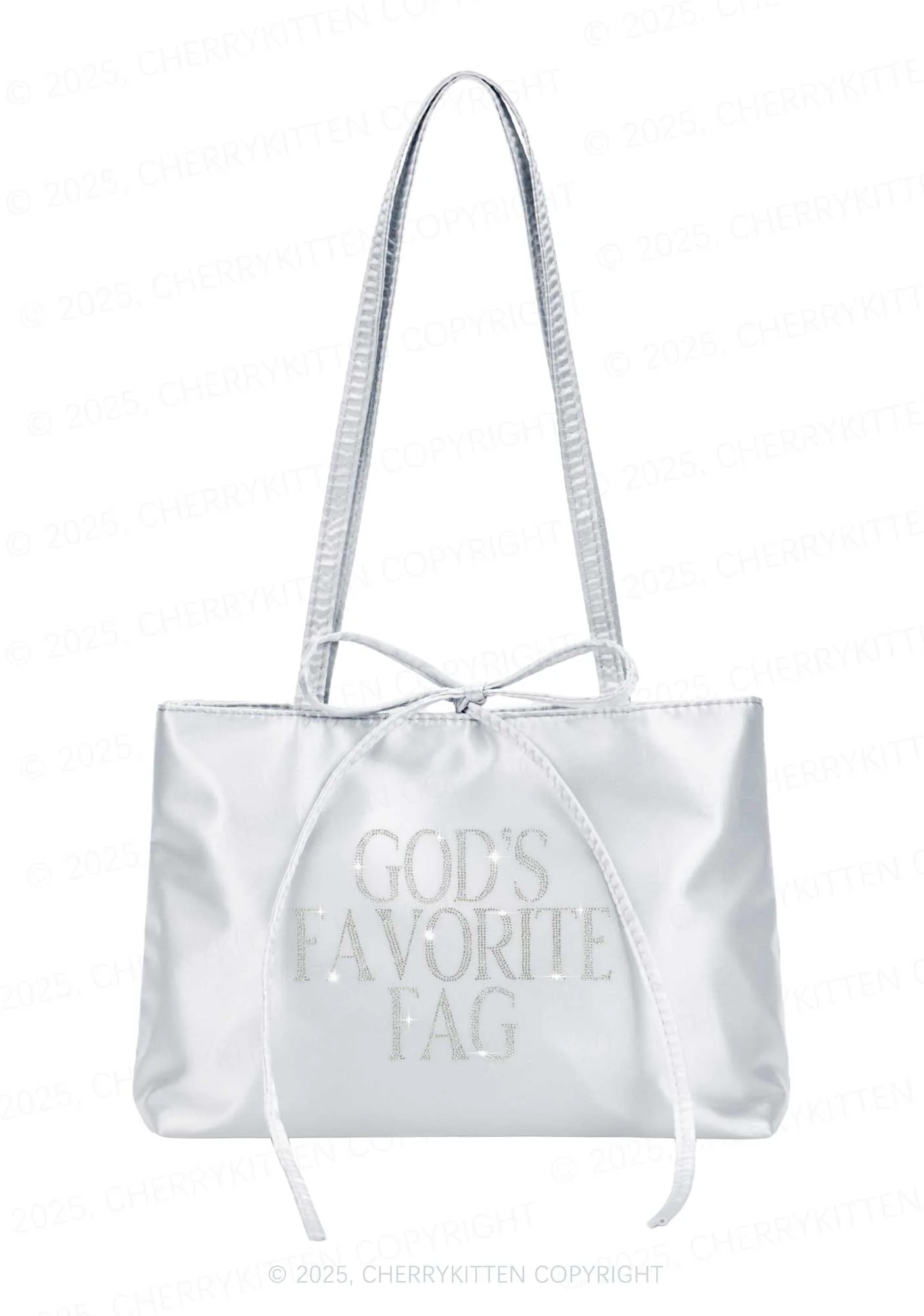 Rhinestone Gods Favorite Fag Pride Y2K Satin Bags Cherrykitten - Image 3