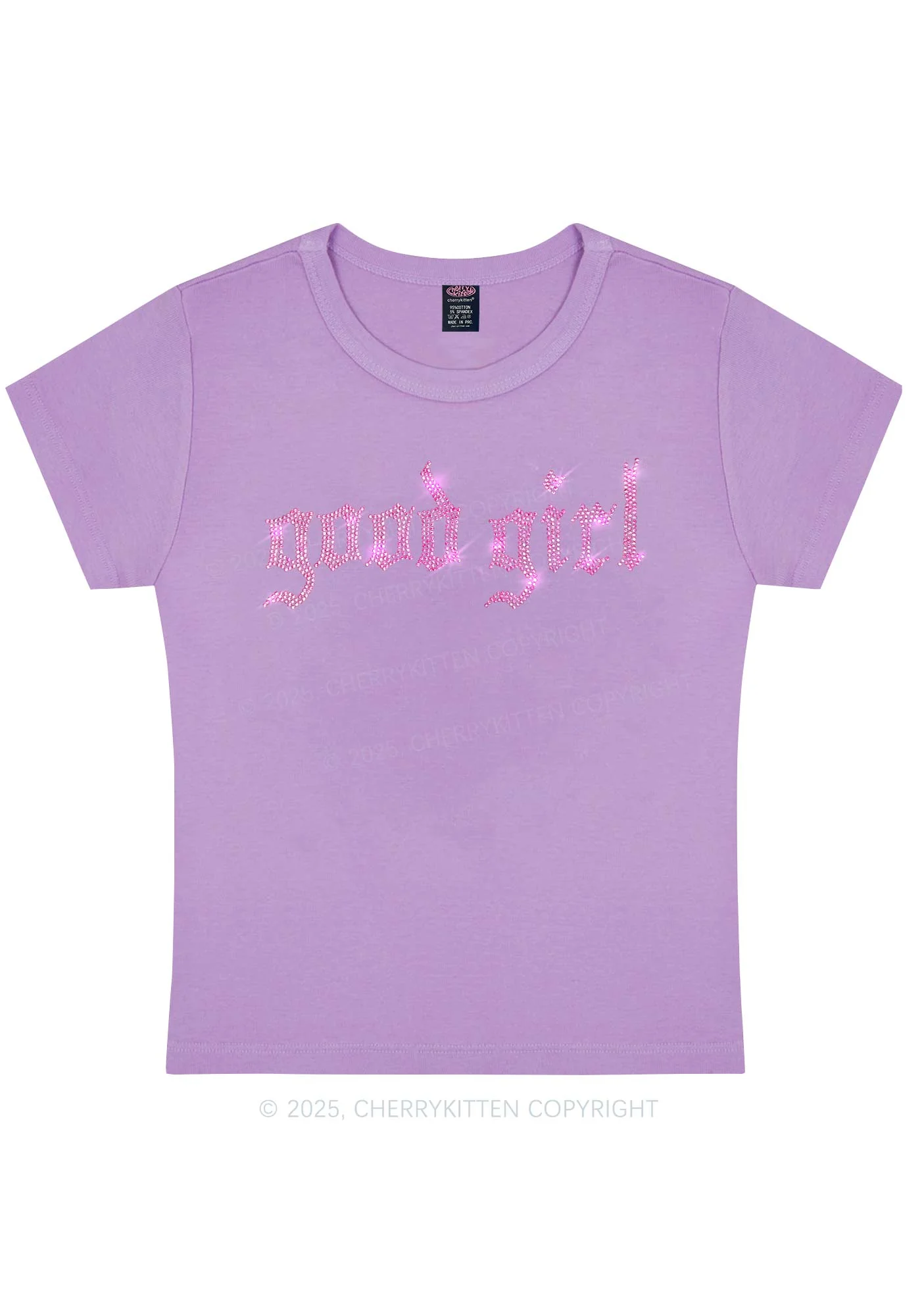 Rhinestone Good Girl Y2K Baby Tee Cherrykitten - Image 12