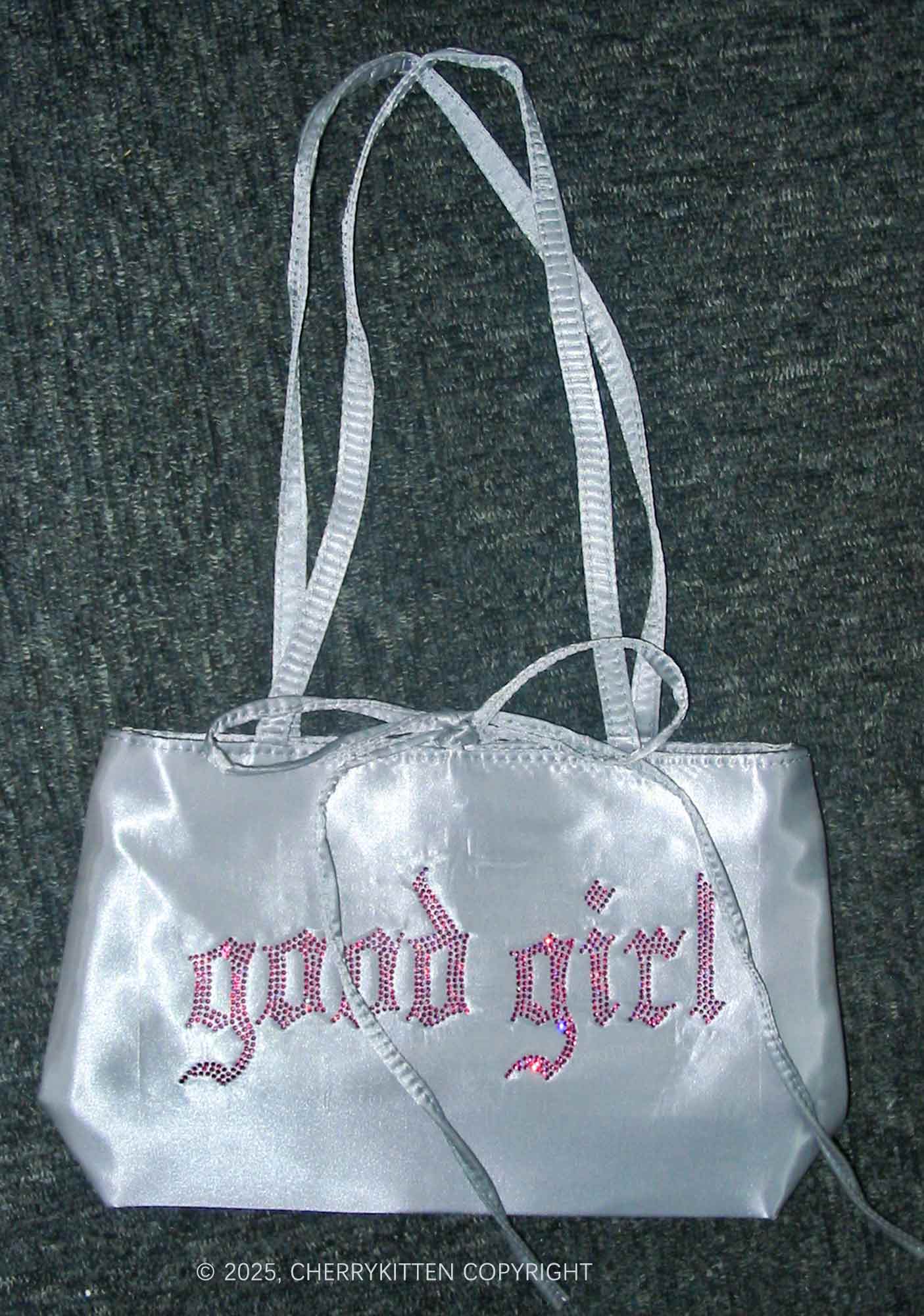 Rhinestone Good Girl Y2K Satin Bags Cherrykitten - Image 3