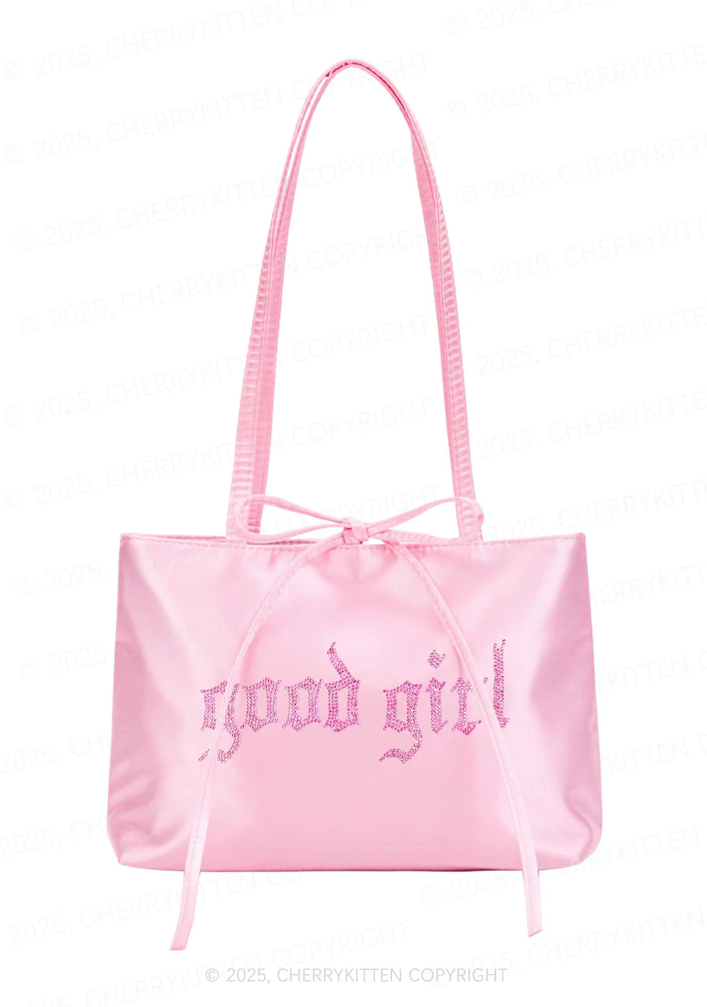 Rhinestone Good Girl Y2K Satin Bags Cherrykitten - Image 4