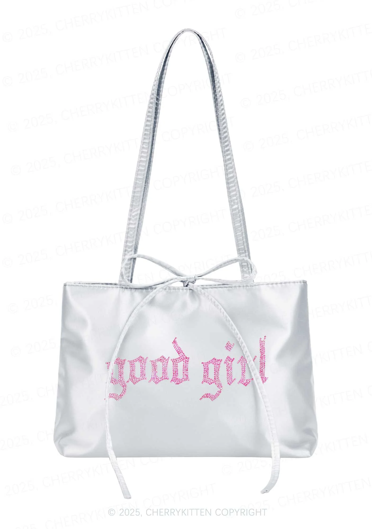 Rhinestone Good Girl Y2K Satin Bags Cherrykitten - Image 5