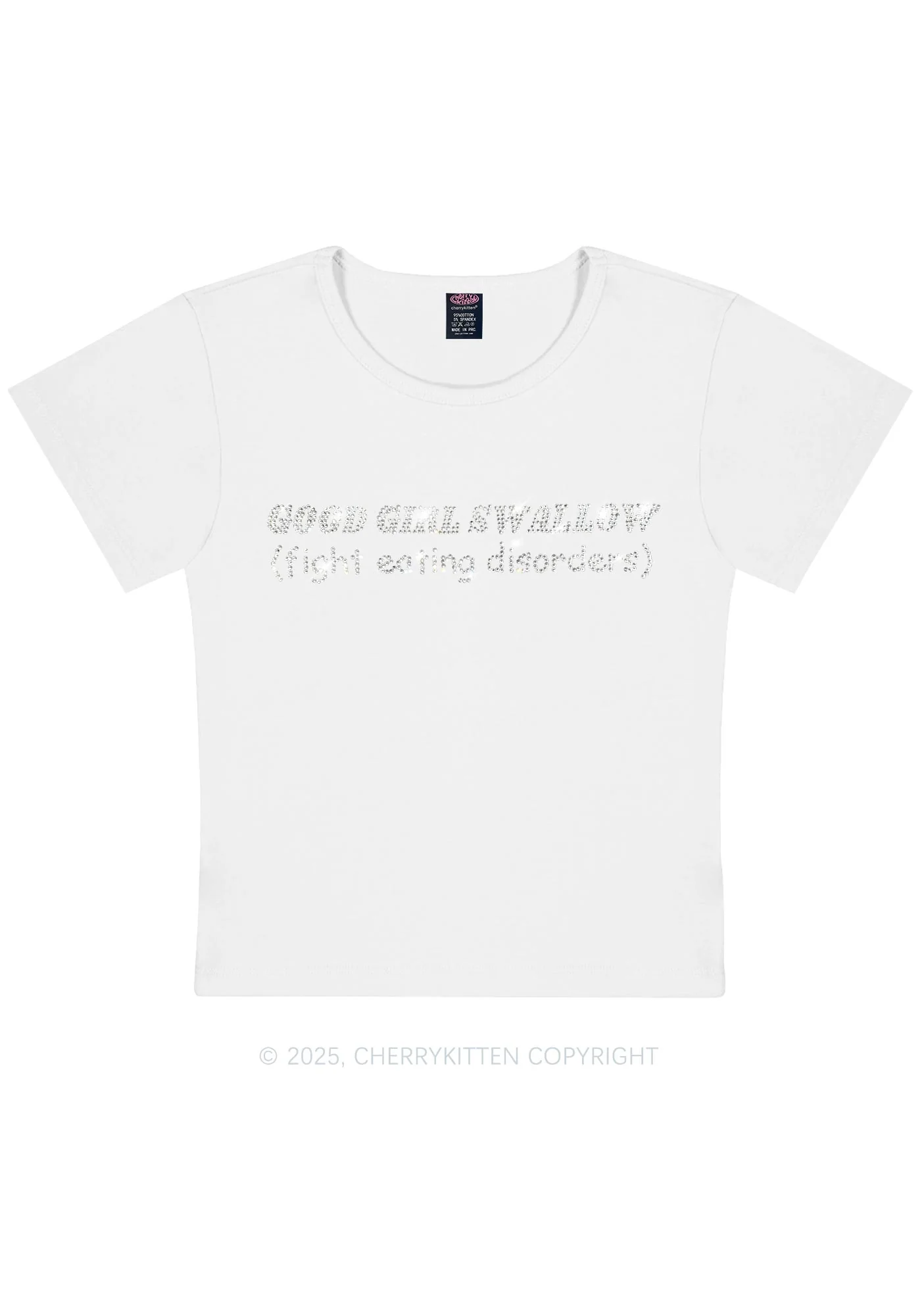 Curvy Rhinestone Good Girls Swallow Y2K Baby Tee Cherrykitten - Image 4