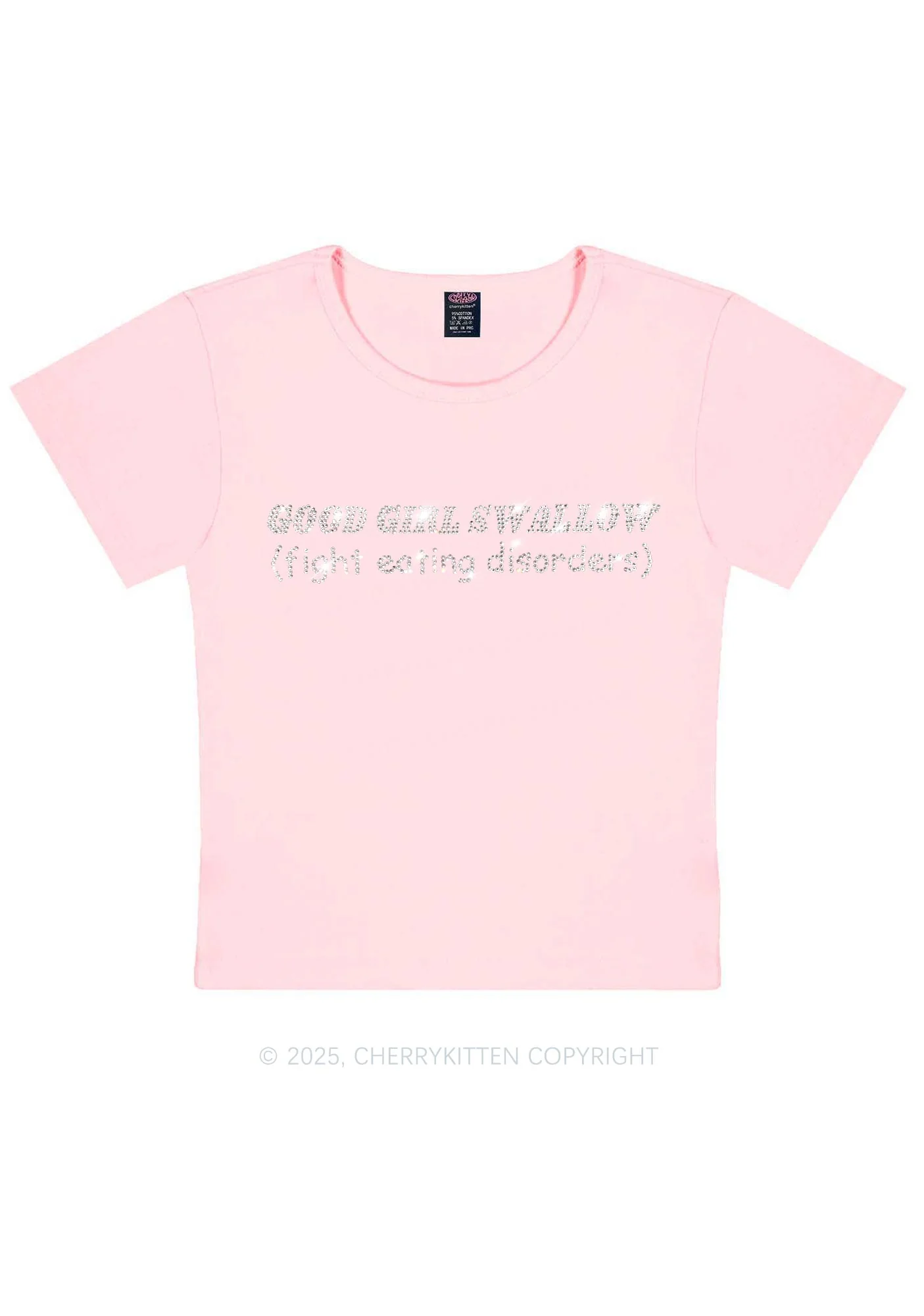 Rhinestone Good Girls Swallow Y2K Baby Tee Cherrykitten - Image 11
