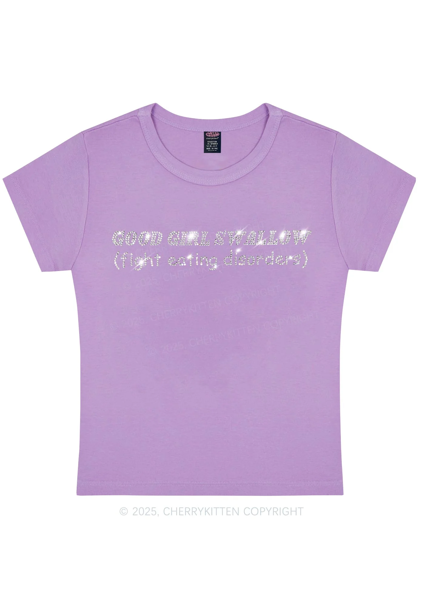 Curvy Rhinestone Good Girls Swallow Y2K Baby Tee Cherrykitten - Image 5