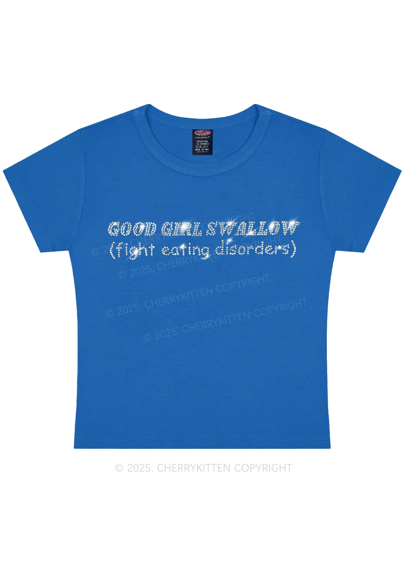 Rhinestone Good Girls Swallow Y2K Baby Tee Cherrykitten - Image 8