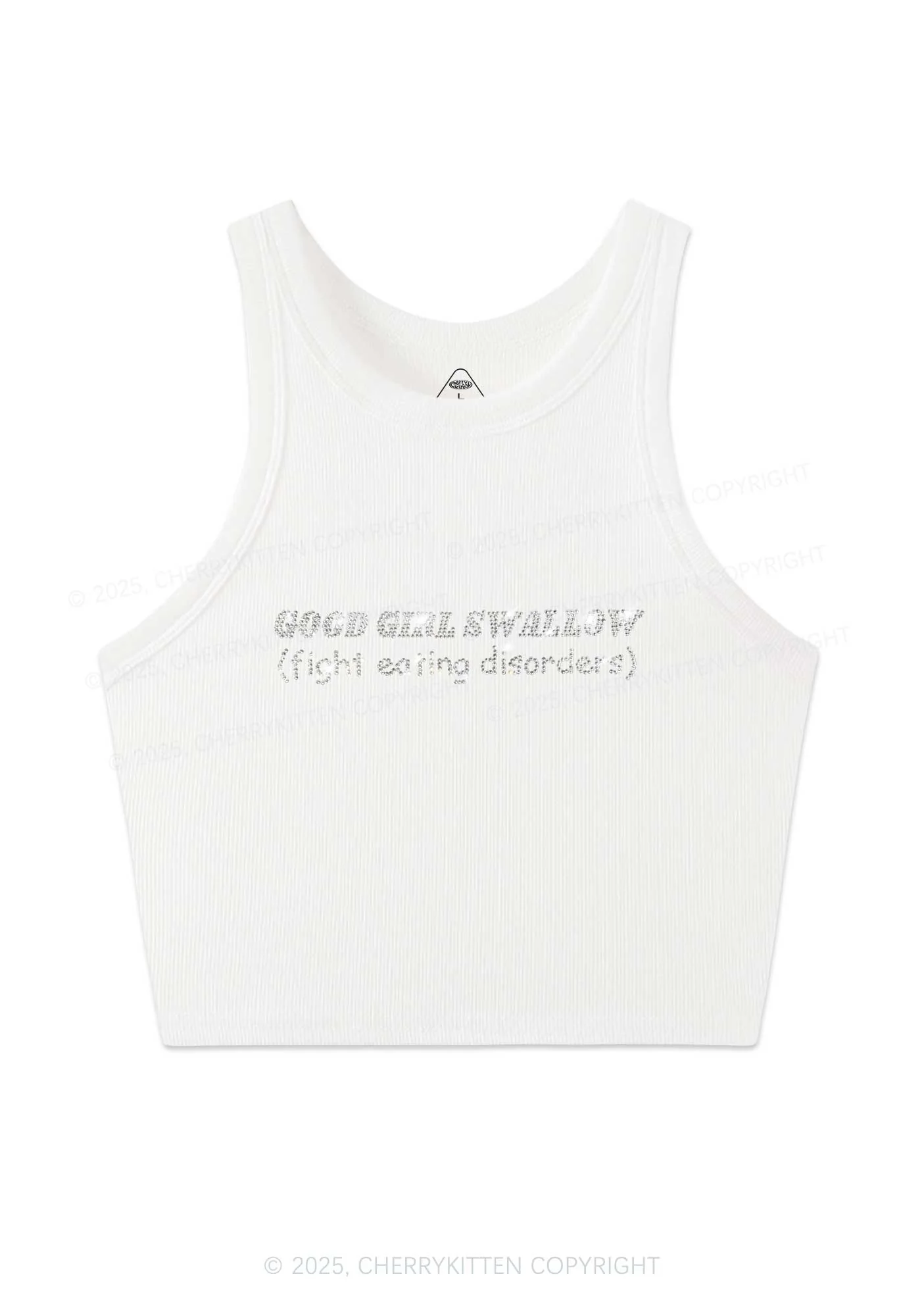 Rhinestone Good Girls Swallow Y2K Crop Tank Top Cherrykitten - Image 4