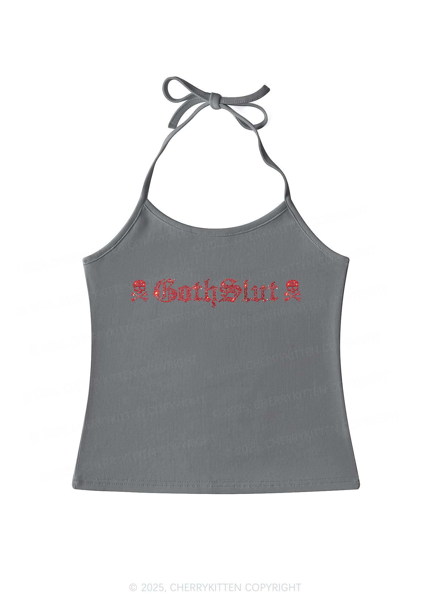 Rhinestone Gothslxt Y2K Halter Neck Cami Cherrykitten - Image 5