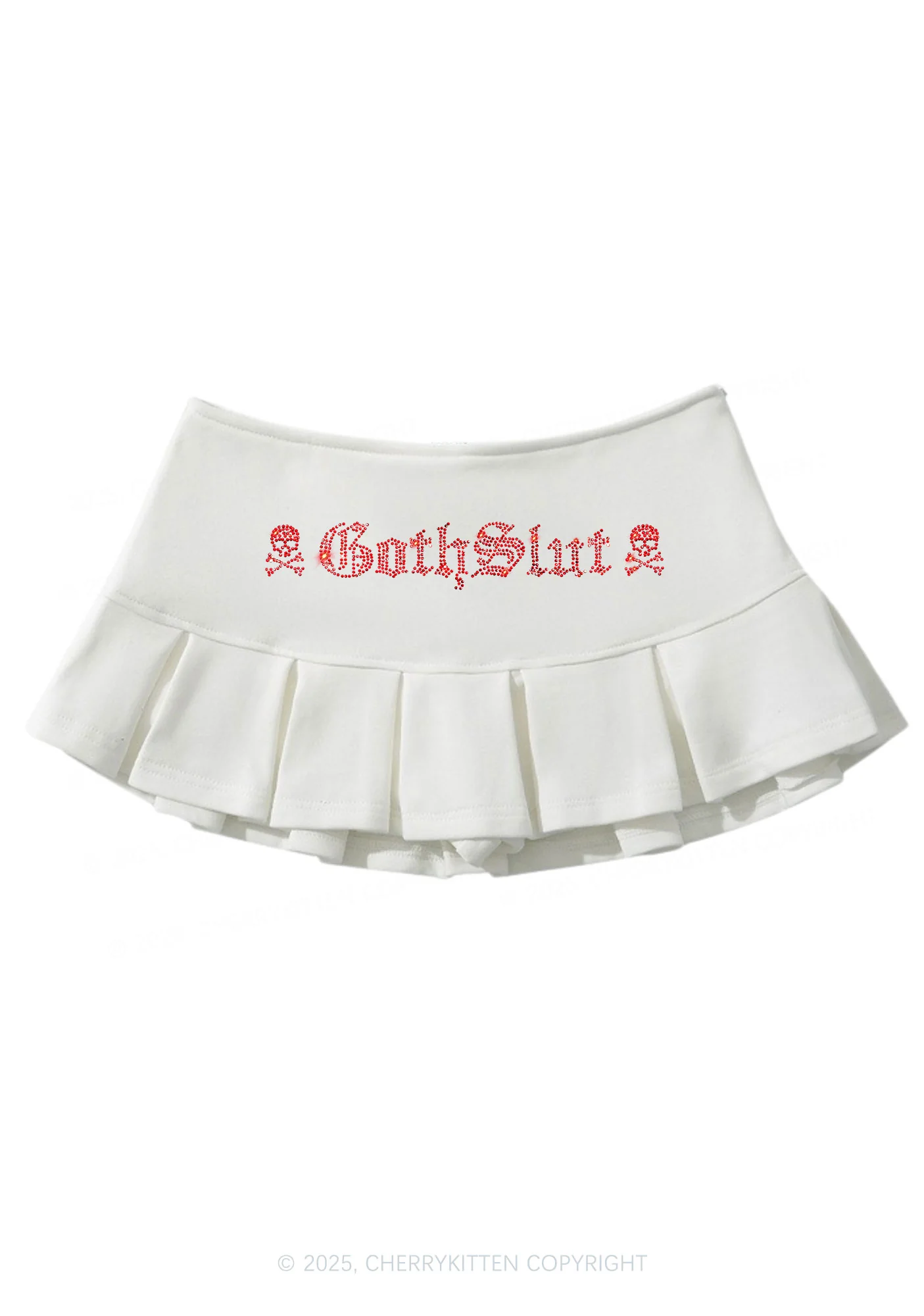 Rhinestone Gothslxt Y2K Mini Pleated Skirts Cherrykitten - Image 2