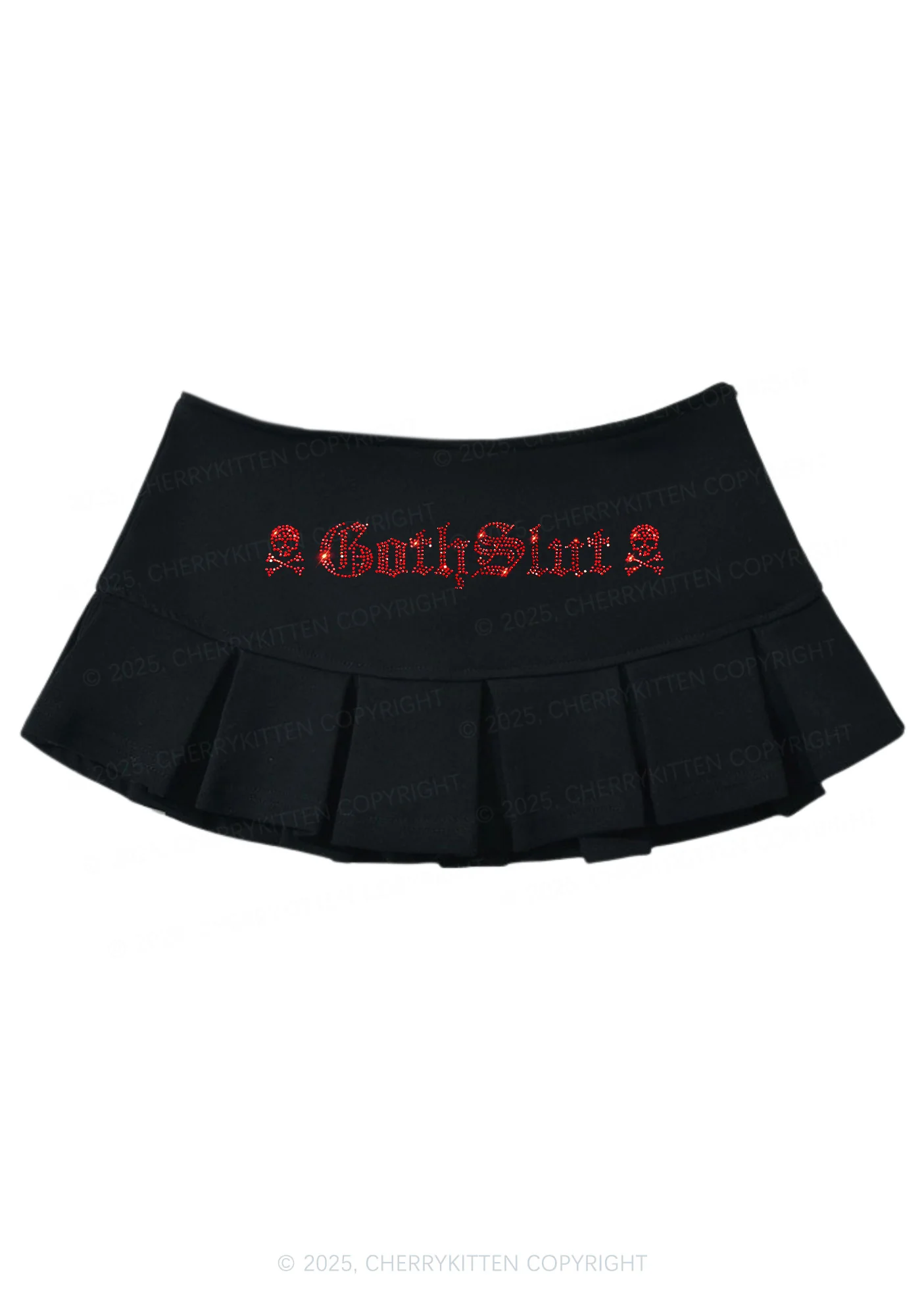 Rhinestone Gothslxt Y2K Mini Pleated Skirts Cherrykitten - Image 4
