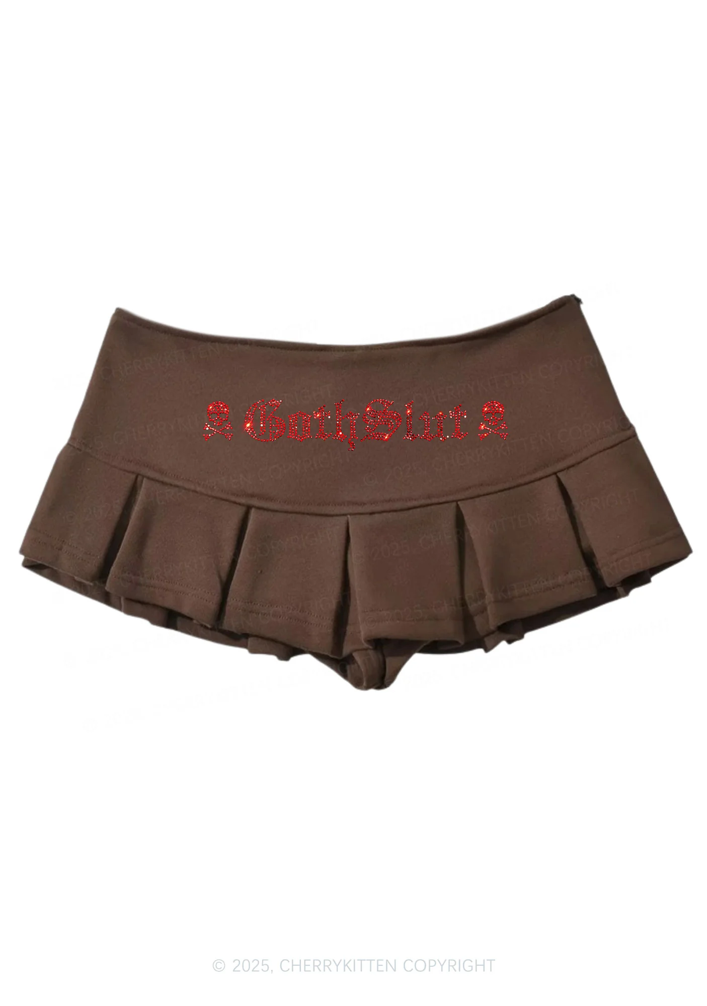Rhinestone Gothslxt Y2K Mini Pleated Skirts Cherrykitten - Image 5