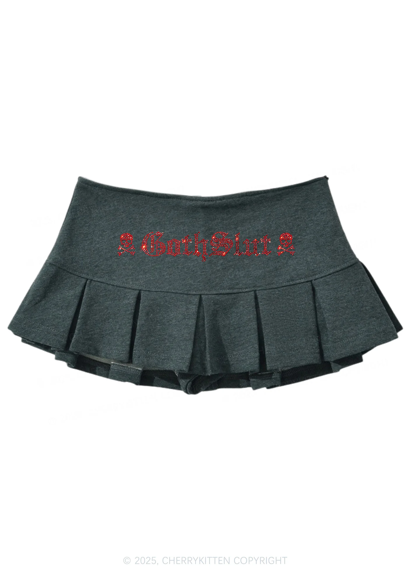 Rhinestone Gothslxt Y2K Mini Pleated Skirts Cherrykitten - Image 6