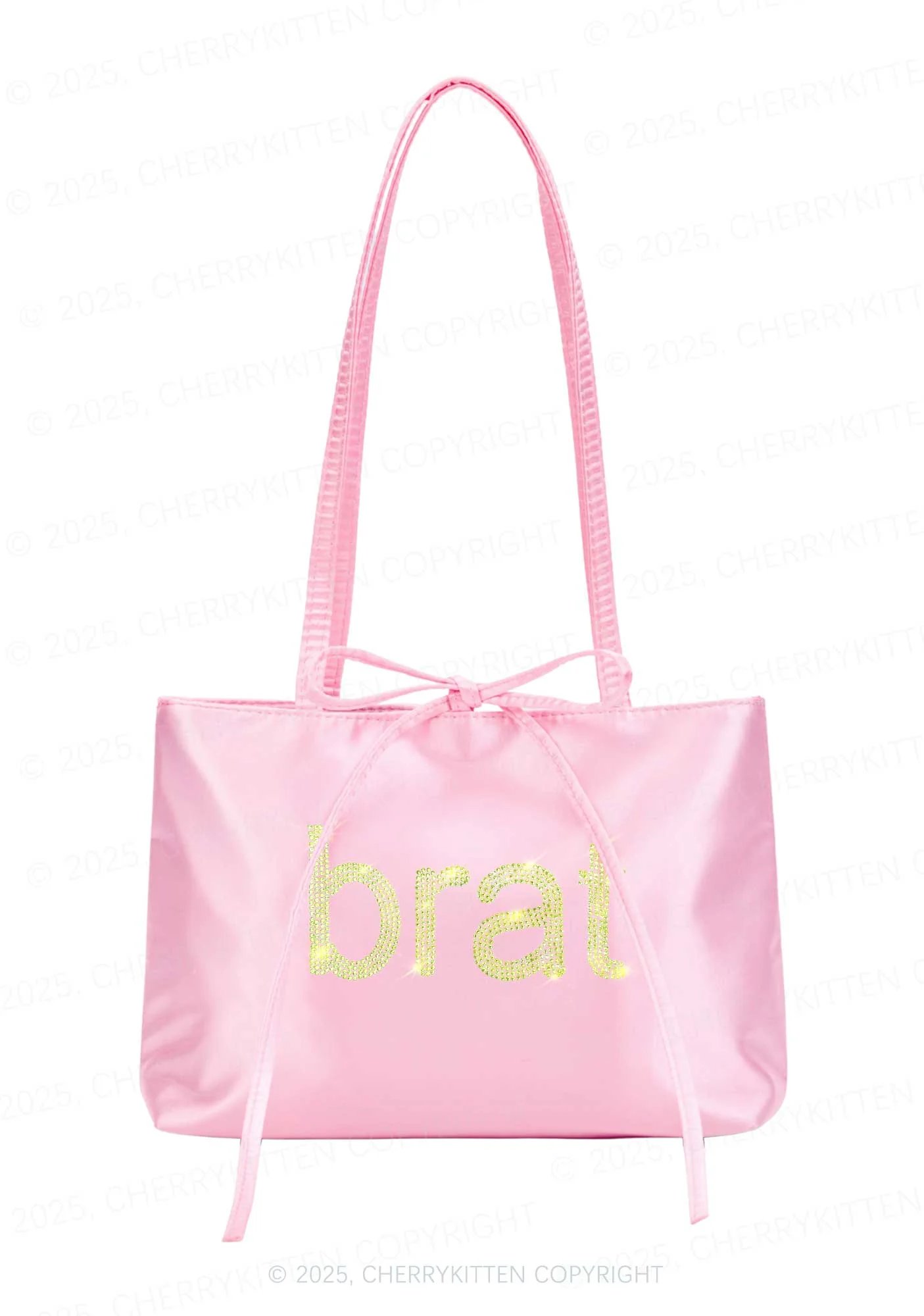 Rhinestone Green Brat Y2K Satin Bags Cherrykitten - Image 3