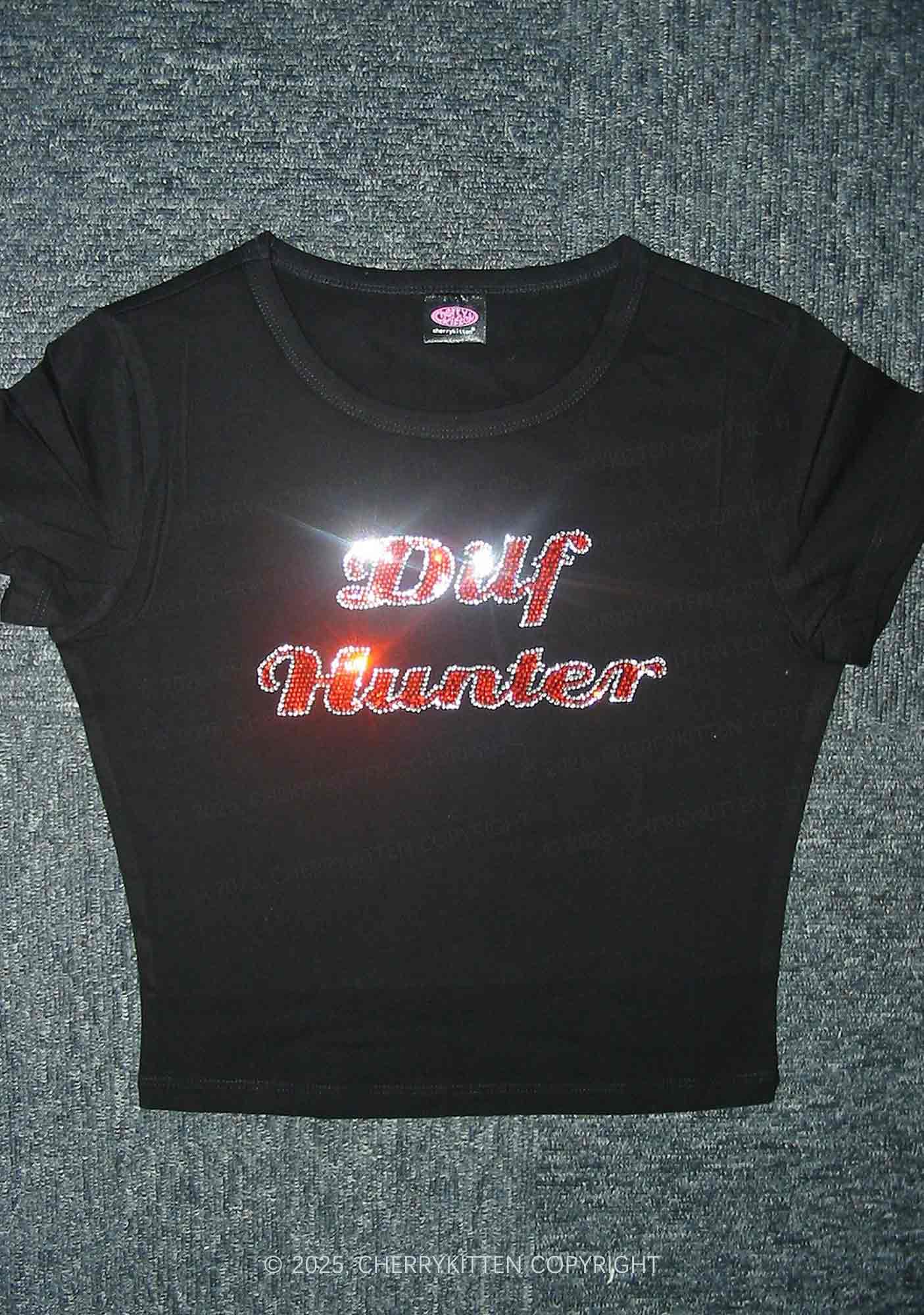 Rhinestone Green Hunter Y2K Baby Tee Cherrykitten - Image 3
