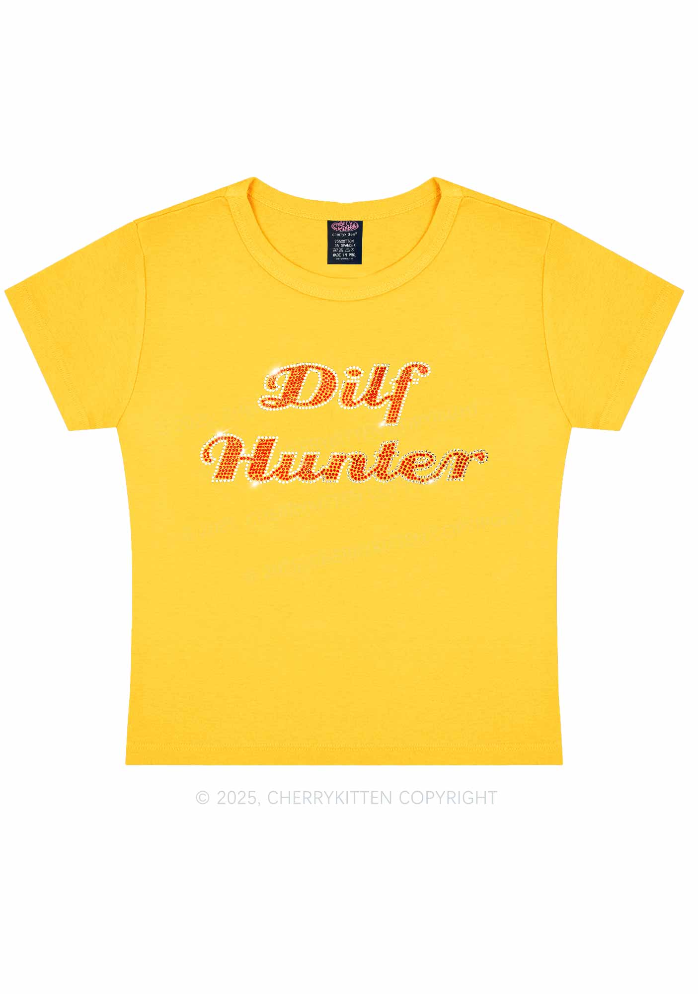 Rhinestone Green Hunter Y2K Baby Tee Cherrykitten - Image 9